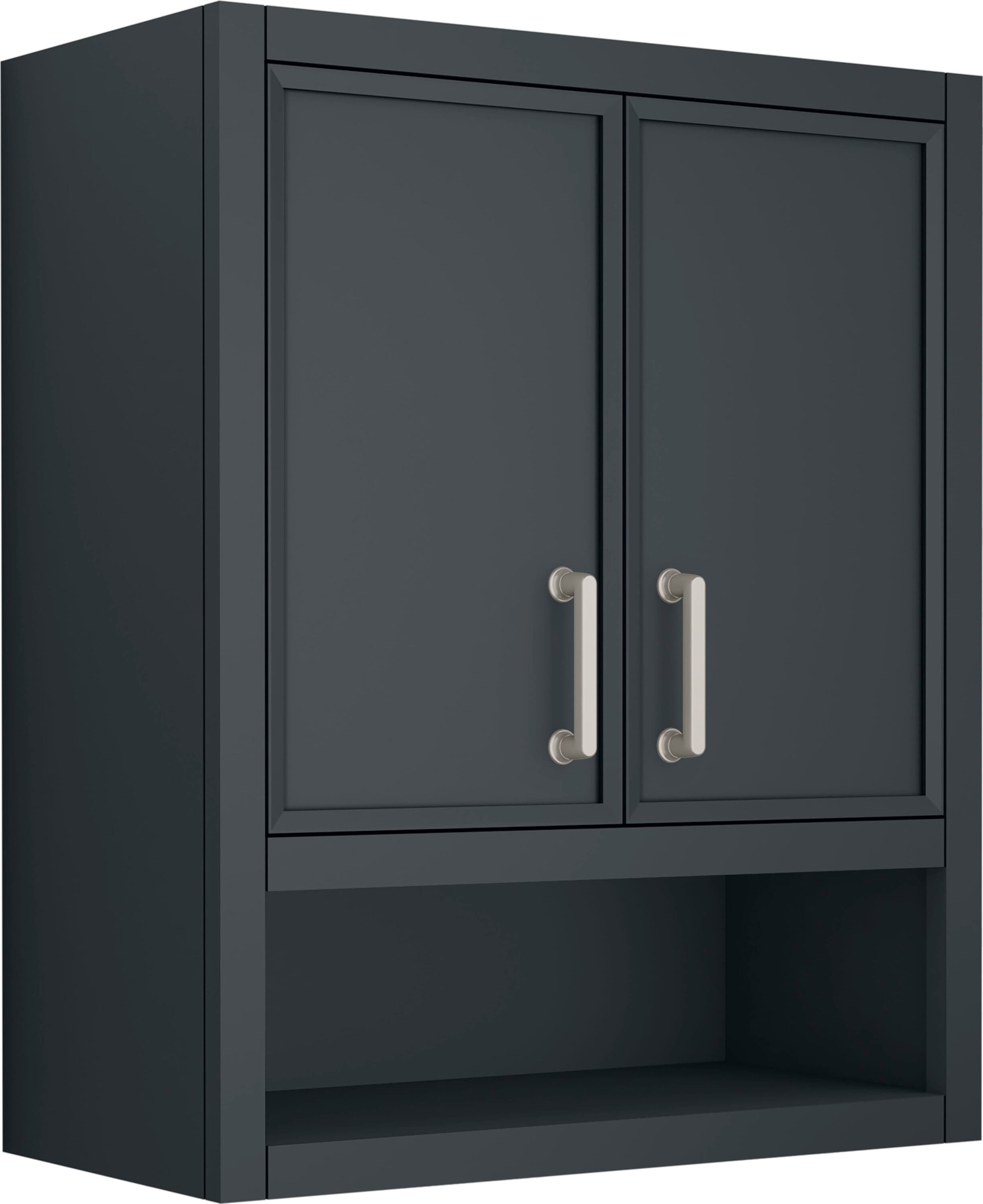 KOHLER 33583-ASB-1WX Winnow 24-Inches x 28-Inches x 10-Inches Slate Grey Soft Close Bathroom Wall Cabinet