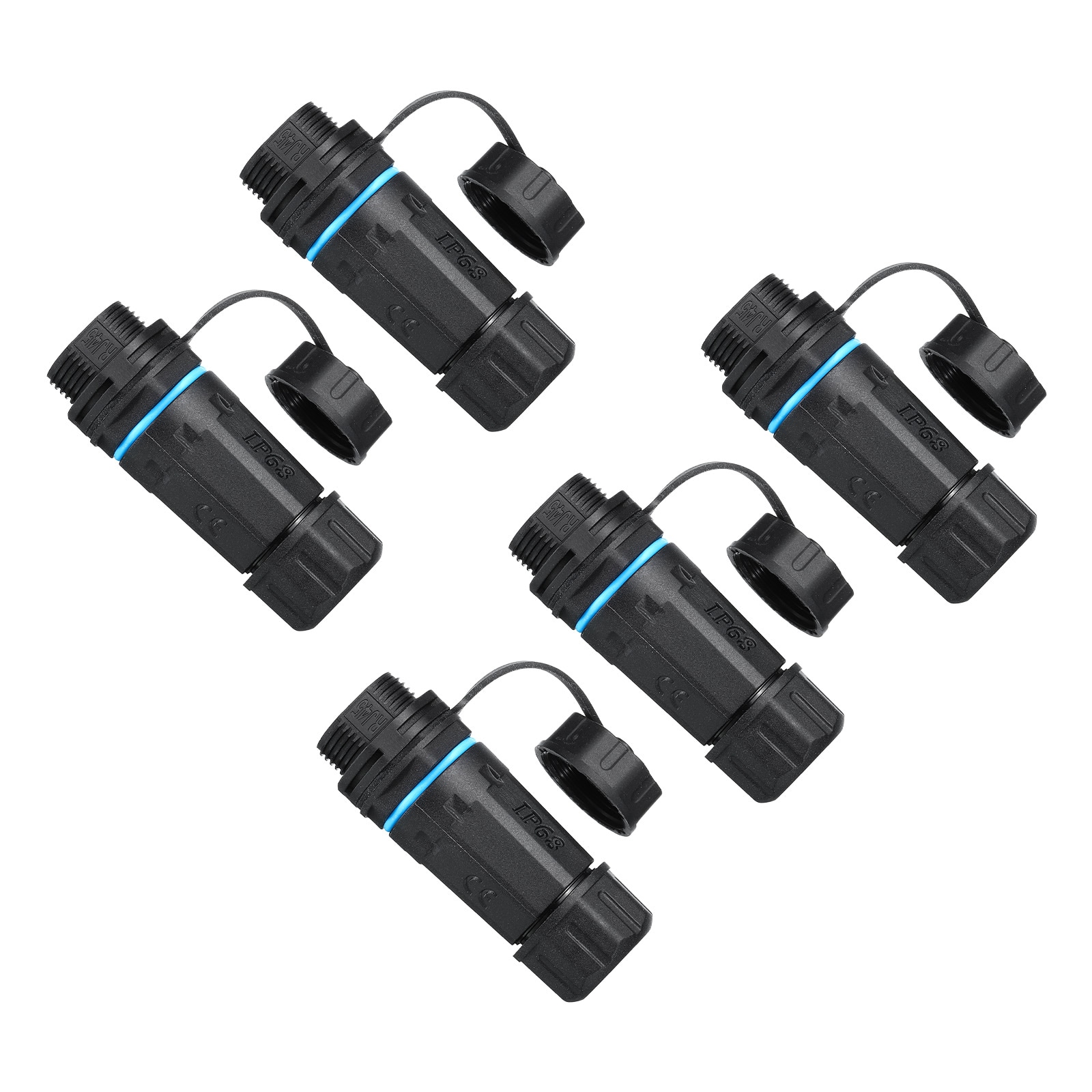 Unique Bargains Waterproof RJ45 Coupler Single Head Shielded Female to Female Waterproof IP68 Ethernet Outdoor LAN Cable Connector for Cat6/Cat5e/Cat5 5pcs #S25122200UX8450