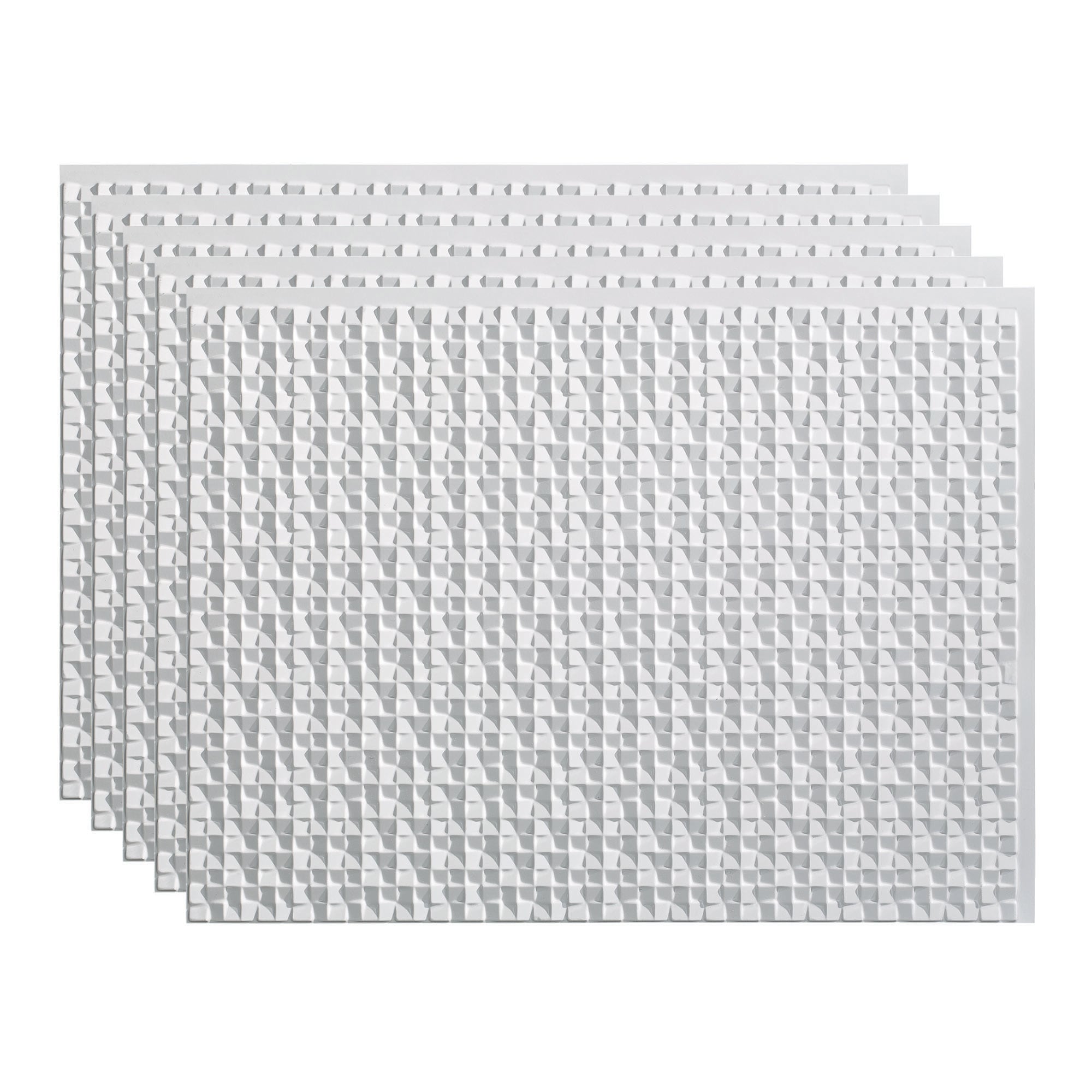 Fasade PB6700 Terrain 18.25-in x 24.25-in Vinyl Gloss White Backsplash Panels 5.0 -Pack