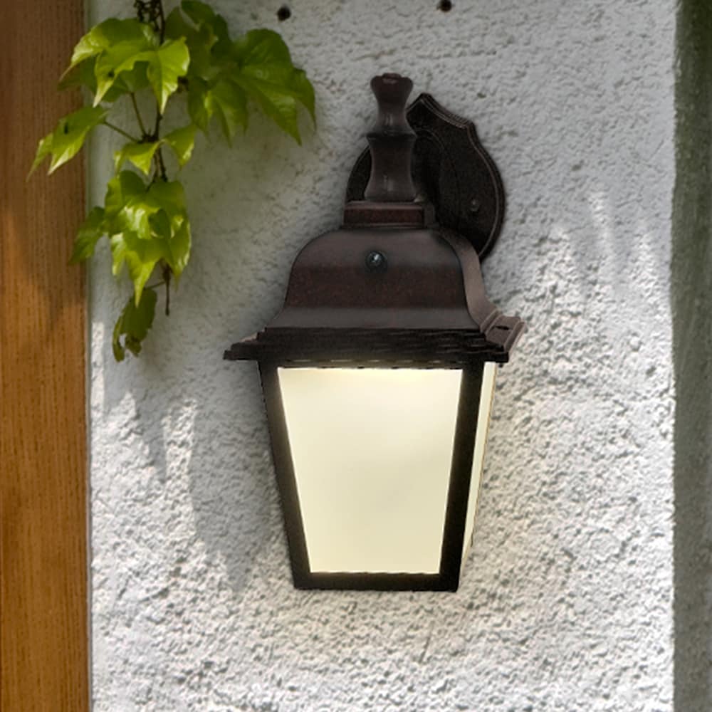Maxxima MEL-9125BW 10.7-in H Bronze Hardwired Dusk to Dawn Integrated LED Outdoor Wall Light