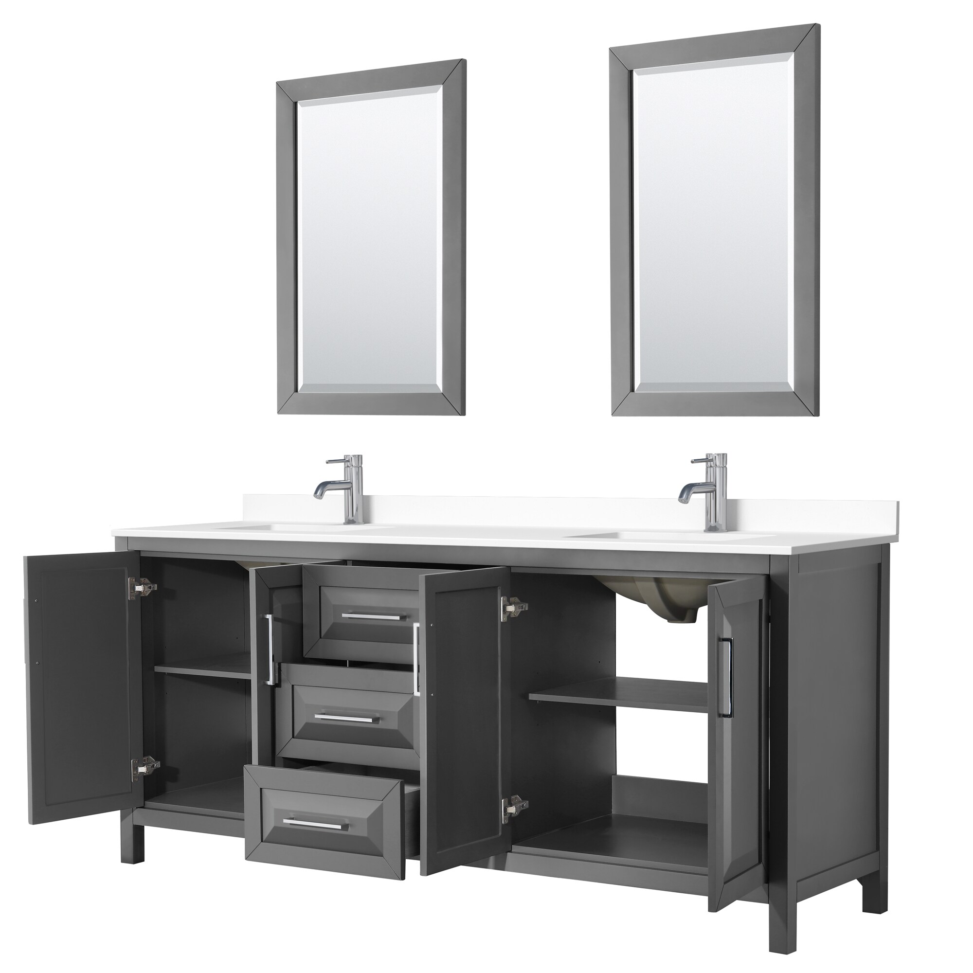 Wyndham Collection WCV252580DKGWCUNSM24 Bath-Vanity-Combo - View #2