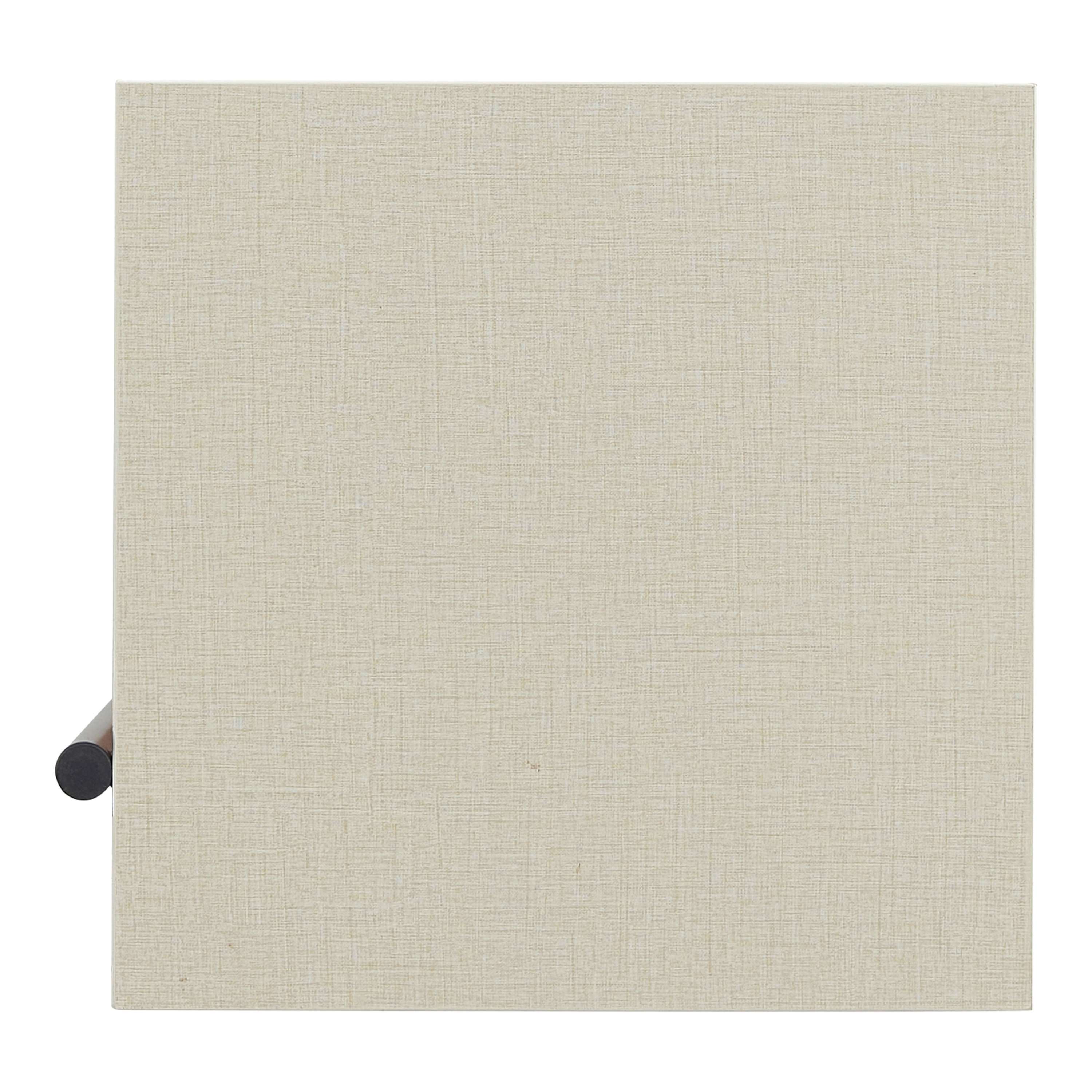 Cream Weave 5-Shelf Corner Bookcase with Black Metal Support