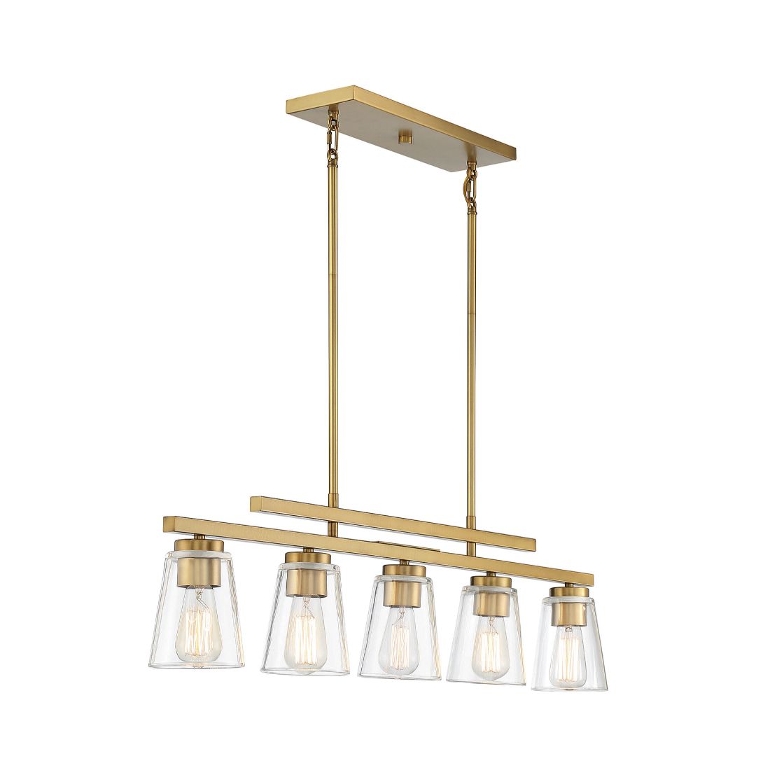 5-Light Warm Brass Modern/Contemporary Dry Rated Chandelier at Lowes.com