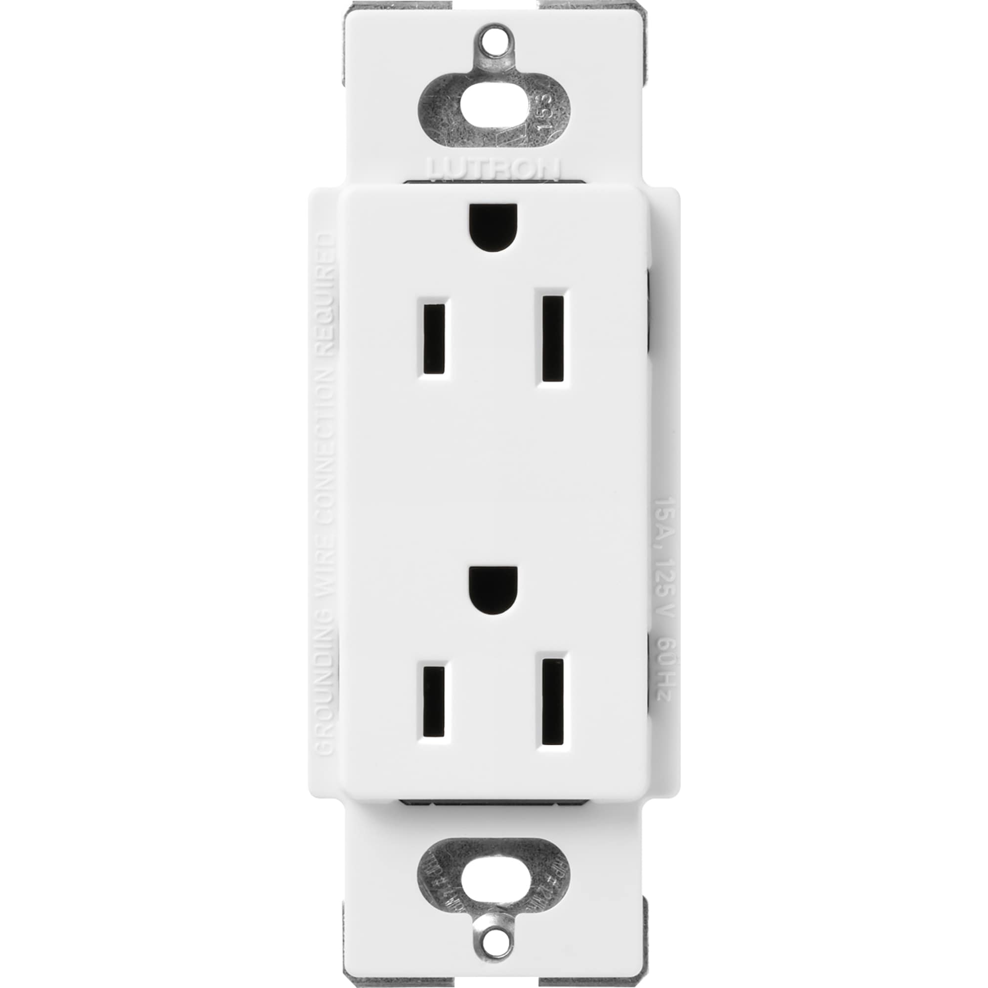 Lutron SCR-15-SW Claro 15 -Amp 120-volt Residential Duplex Outlet , Snow