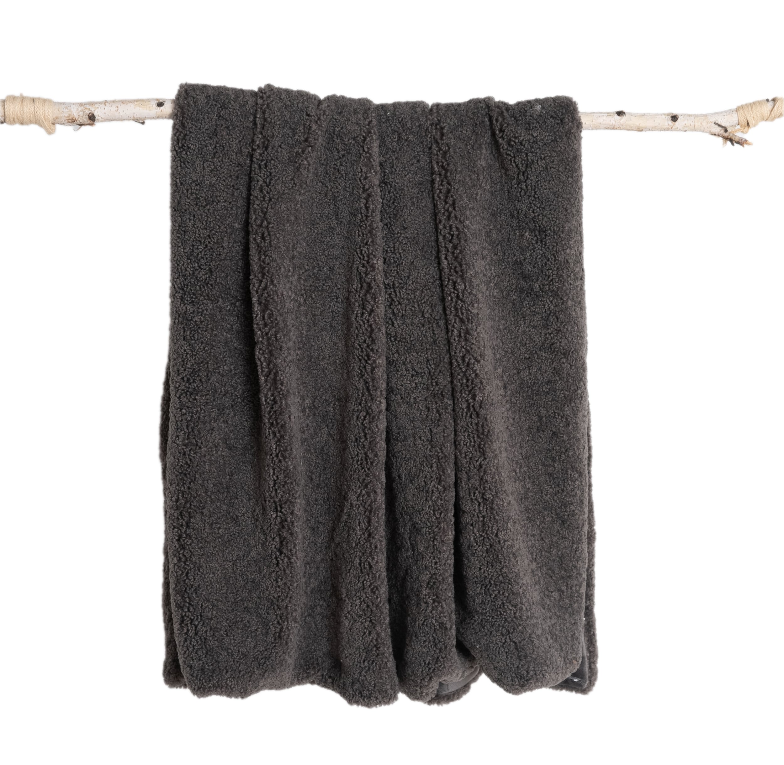 EVERGRACE EG7246851 Teddy Sherpalu 50-in x 60-in Charcoal Gray Square Indoor Decorative Pillow