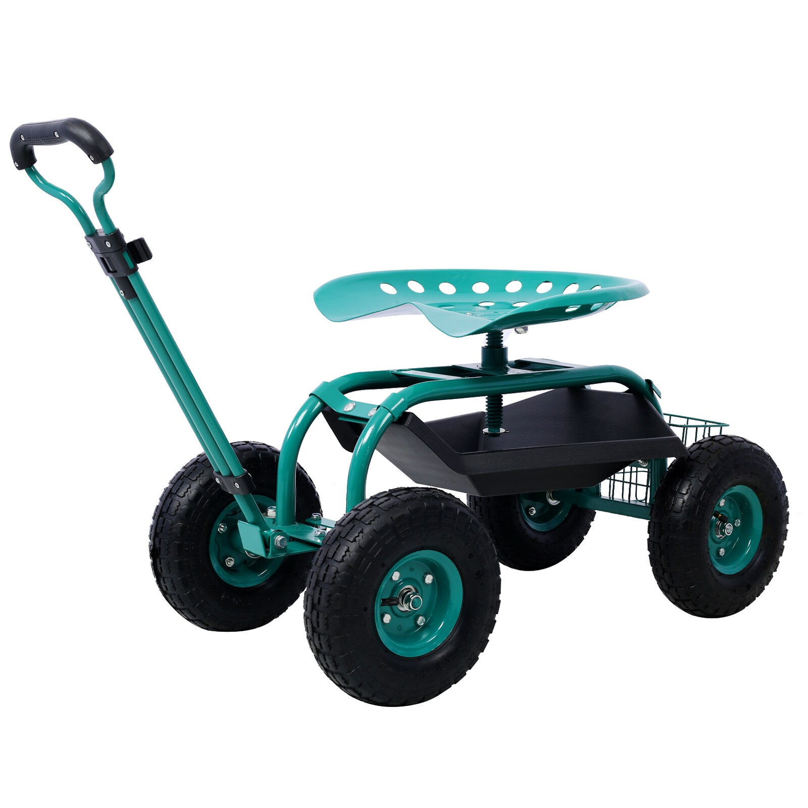 Gaierptone Heavy-duty Green Steel Yard Cart With Pneumatic Tires - 300 