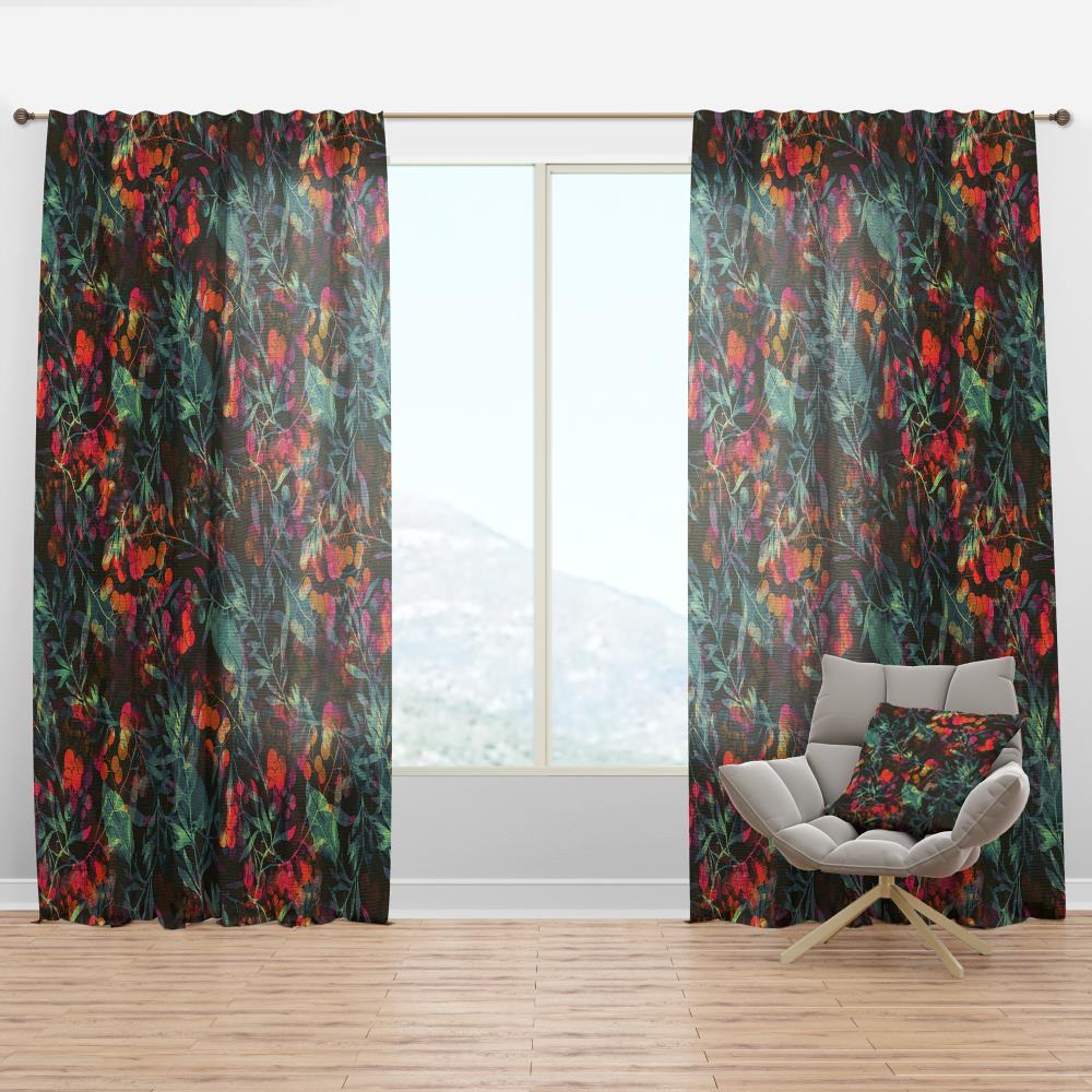 Designart CTN19330-52-63 63-Inches Orange Abstract Room darkening Thermal lined Rod pocket Single curtain panel