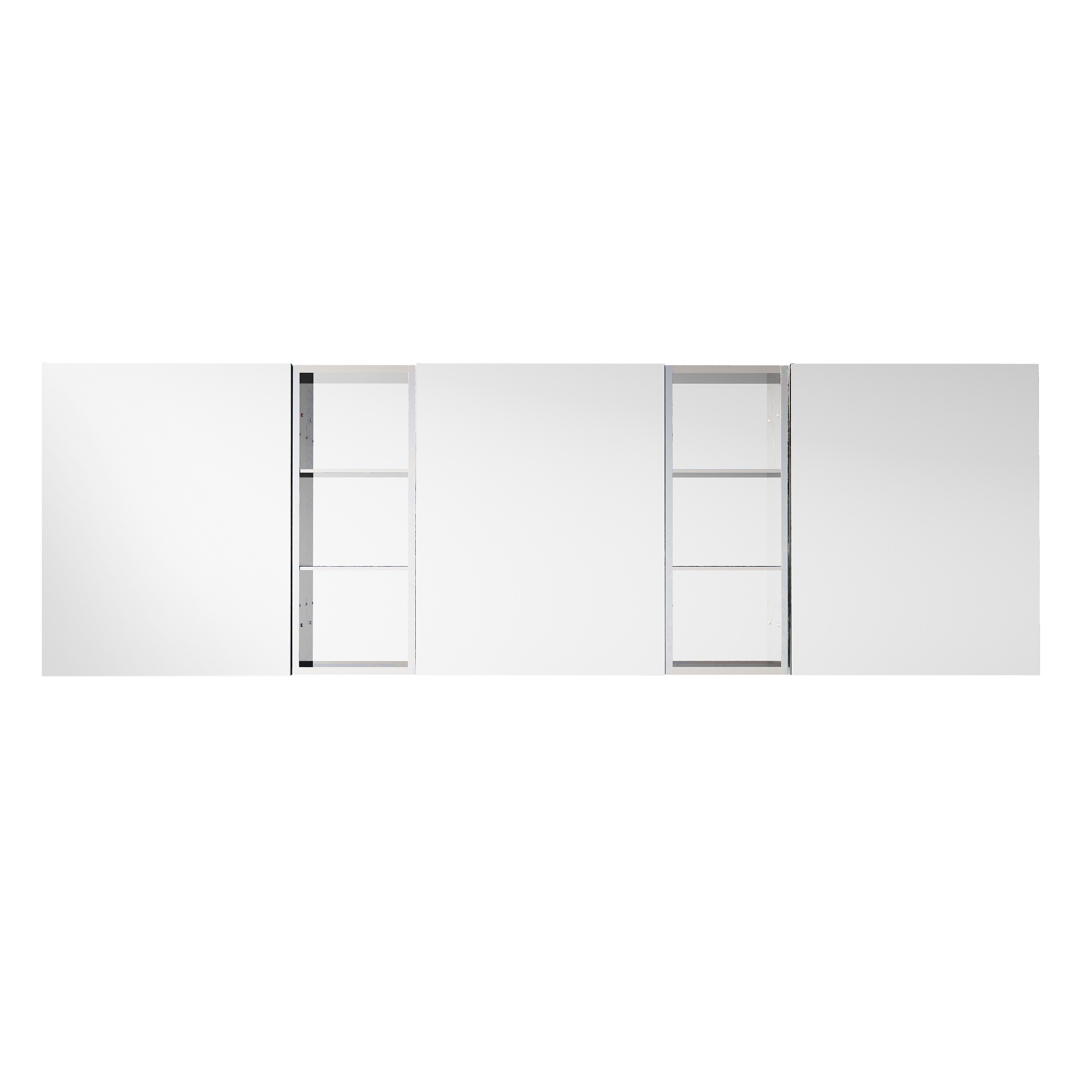 Iseryn Medicine Cabinets 96-in x 30-in Surface/Recessed Mount Chrome Aluminum Mirrored Rectangle Soft Close Medicine Cabinet