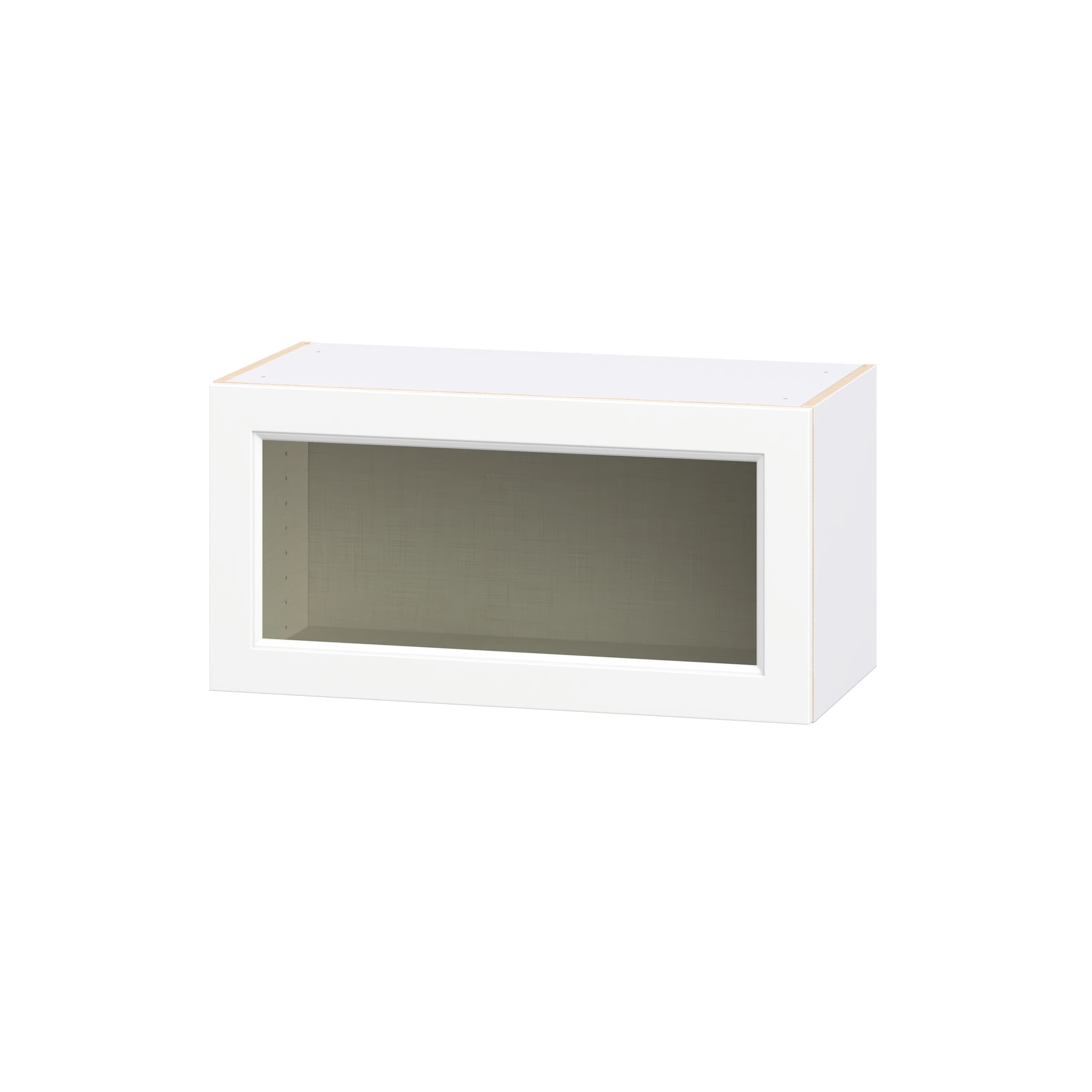 Hugo&Borg DSWLUG3015-RI Riviera 30-in W x 15-in H x 14.75-in D Bright White Painted Wall Fully Assembled Cabinet Glass Panel Shaker - Thumbnail
