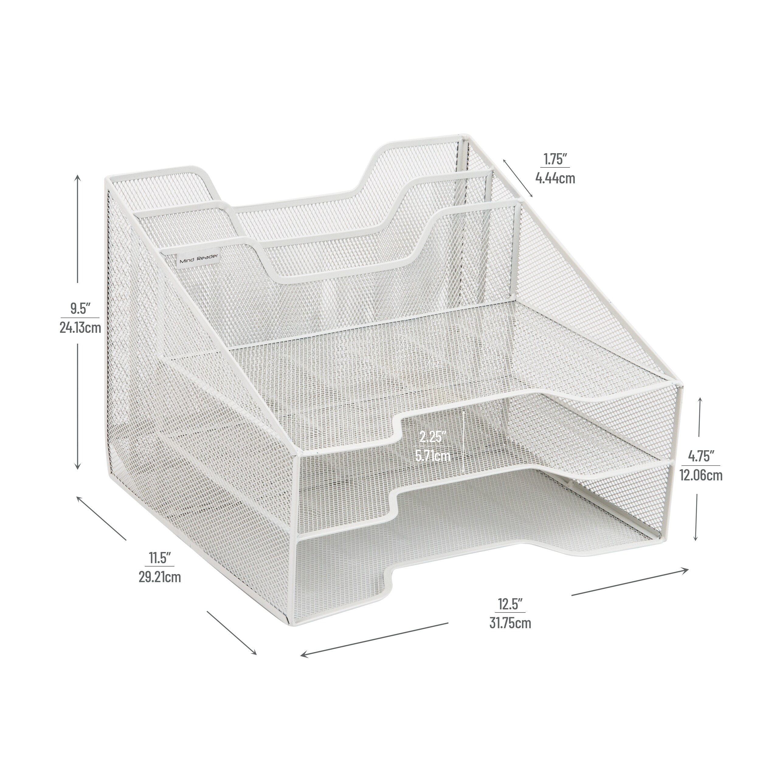Mind Reader MESHBOX5-WHT Desktop-Organizers - View #3