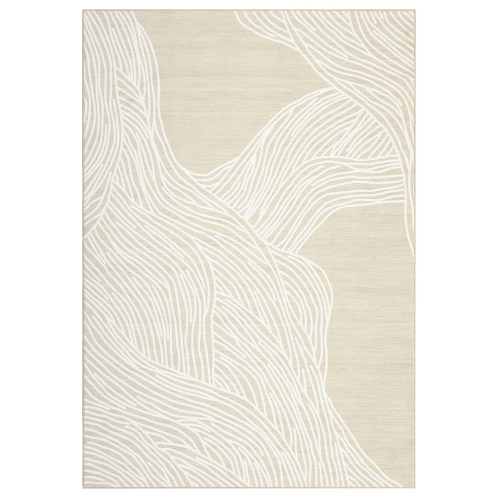 WhizMax SUNNY-PHO-10UM4JO0 9 x 12 ft Polyester Camel Rectangular Living Room Bedroom Kitchen Dining Room Geometric Abstract Modern Machine Washable Area Rug