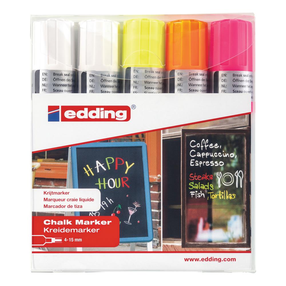 Onleesbaar Octrooi Proportioneel edding 5-Pack Assorted Wet Erase Chalk Marker in the Writing Utensils  department at Lowes.com