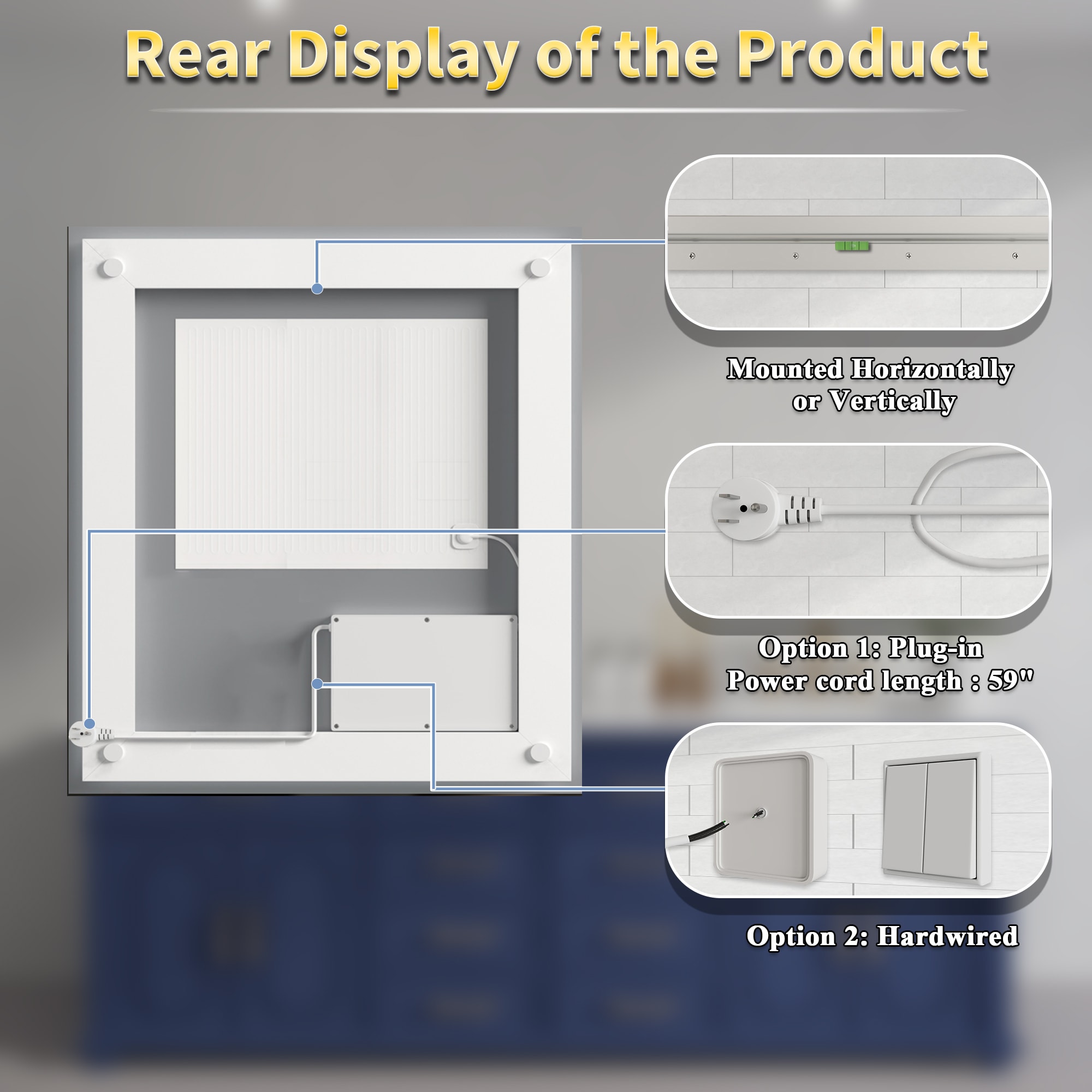 ExBrite DHBM4024BG Framed-Bath-Mirrors - View #11