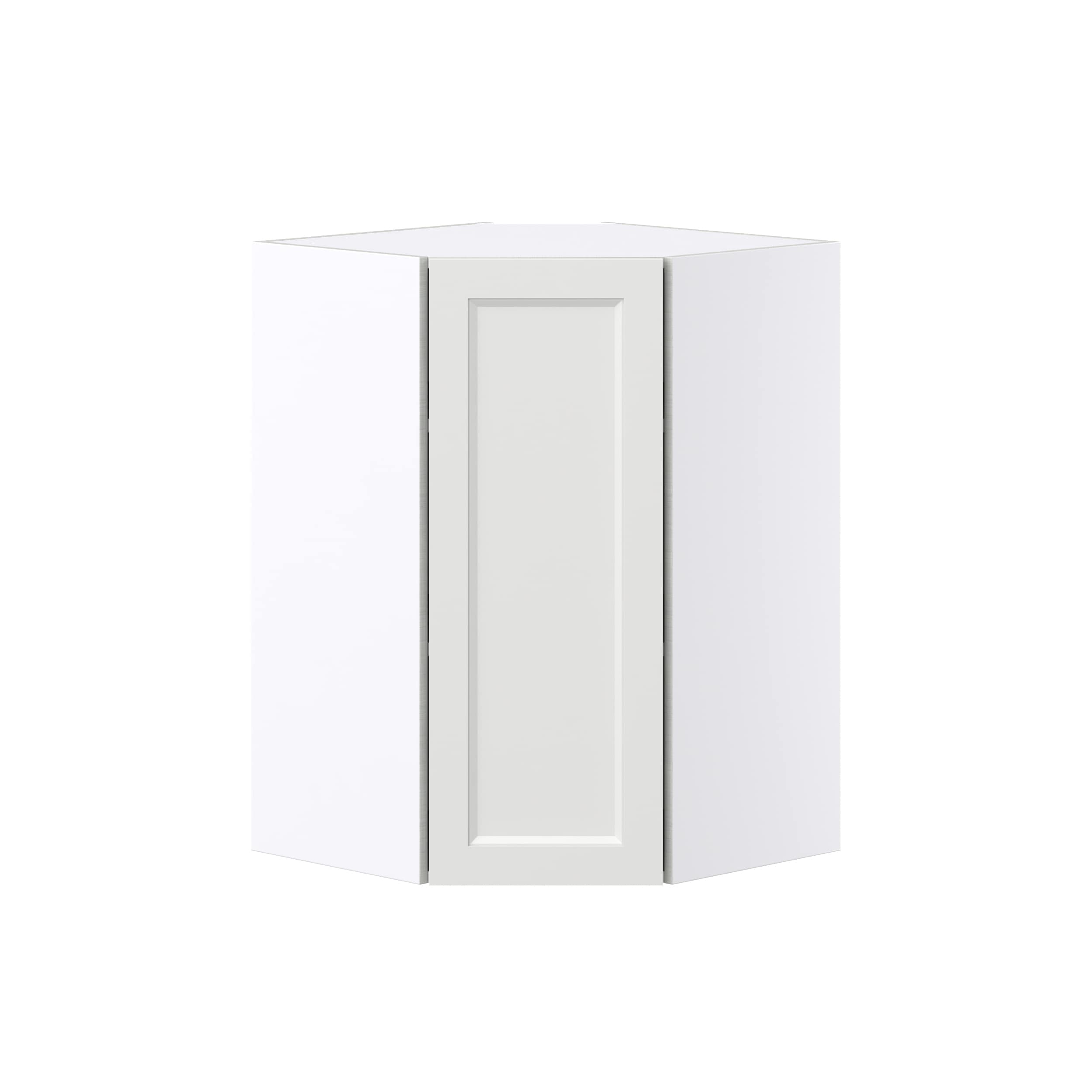 Hugo&Borg Riviera 24-in W x 35-in H x 14-in D Bright White Diagonal Corner Wall Fully Assembled Cabinet (Recessed Panel Shaker Style)