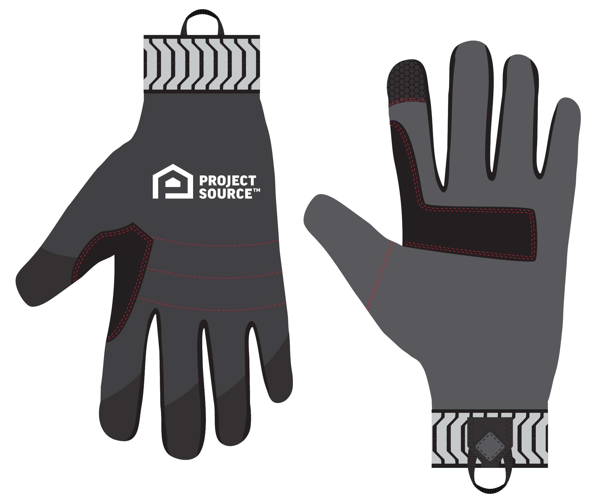Project Source USHG-4056XXL XX-large Gray Polyester Utility Gloves 1 -Pairs