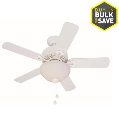 Harbor Breeze Classic 36 In White Led Indoor Downrod Or Flush Mount Ceiling Fan With Light 5 Blade The Fans Department At Com - 36 Inch Ceiling Fan With Light Canada