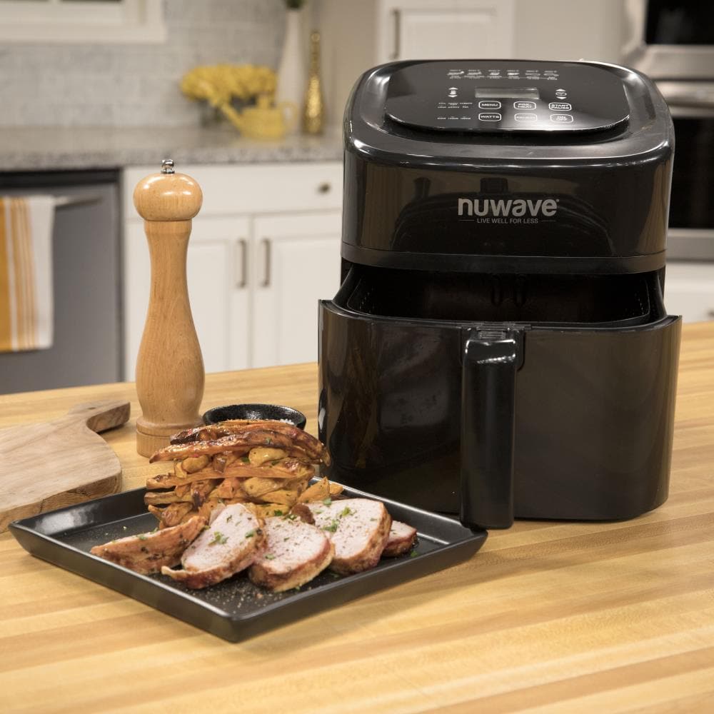 Jeremy Cass Black 2-Quart Air Fryer 1200W Programmable with Rapid Air  Heating Circulation Technology, Non-Stick Basket, Ready Light Indicator in  the Air Fryers department at