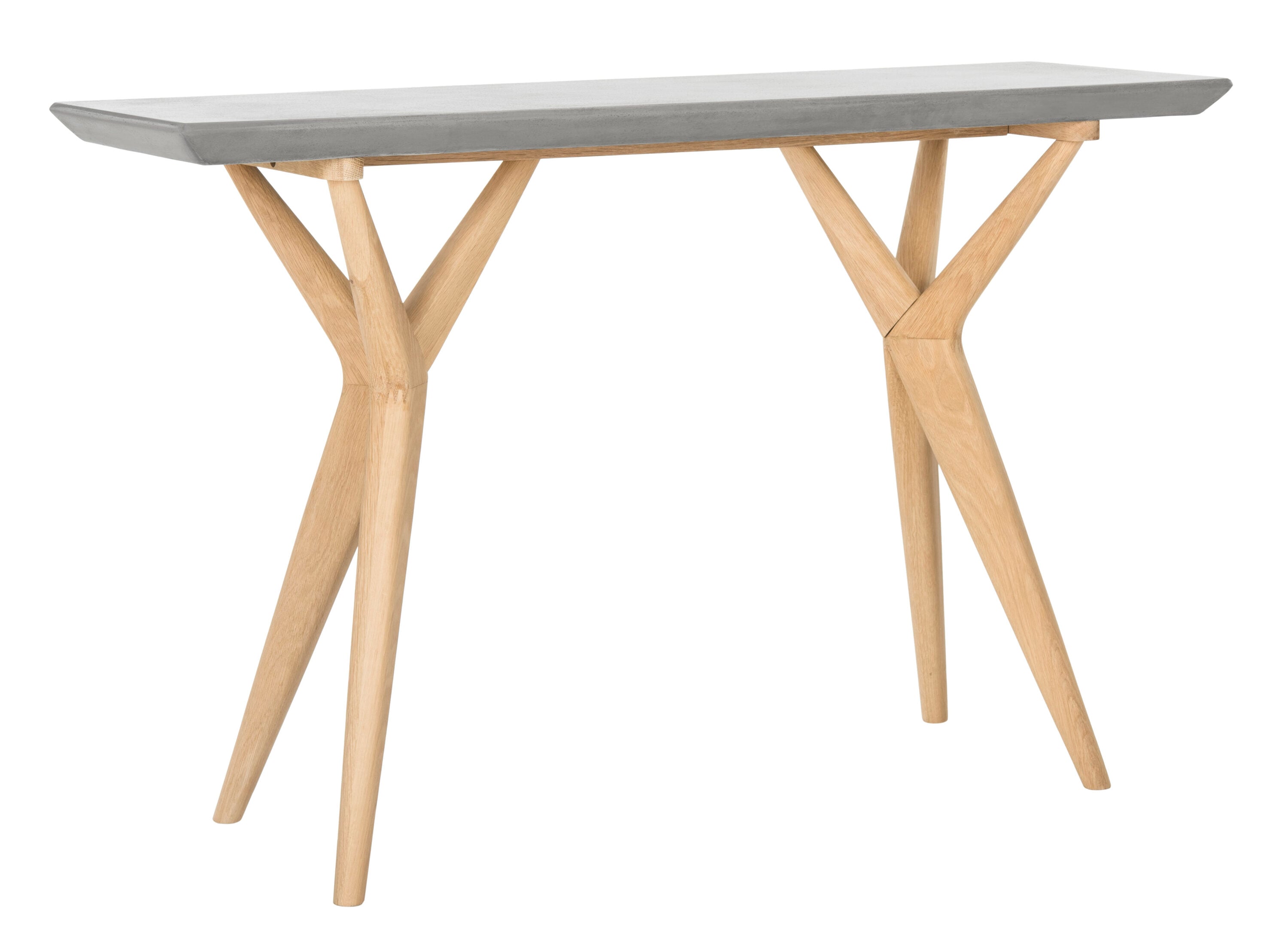 Safavieh Transitional 47" Dark Grey & Brown Concrete-Wood Console Table