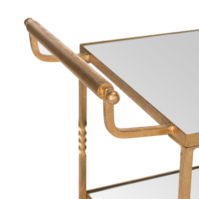 Safavieh Aurelius 29.8-in x 33.6-in Gold Rectangle Server Bar Safavieh Aurelius 29.8-in x 33.6-in Gold Rectangle Server Bar