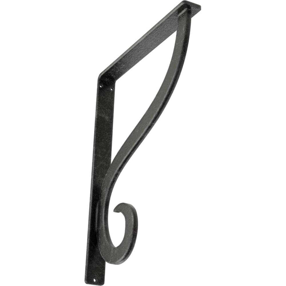 Ekena Millwork BKTM01X10X12SASASV Ashford Single Ashford 10-in x 1.5-in x 12-in Gray Wrought iron Wall bracket