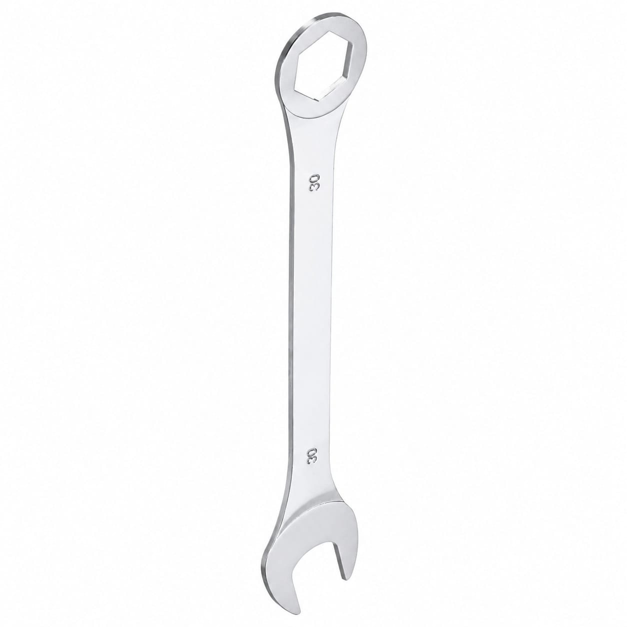 Ahfiwaso Thin Combination Wrench Metric 30mm 6 Point Box End 15 Degree Offset Open End CR V Chrome Plated Steel Silver durable #LAH0828H055