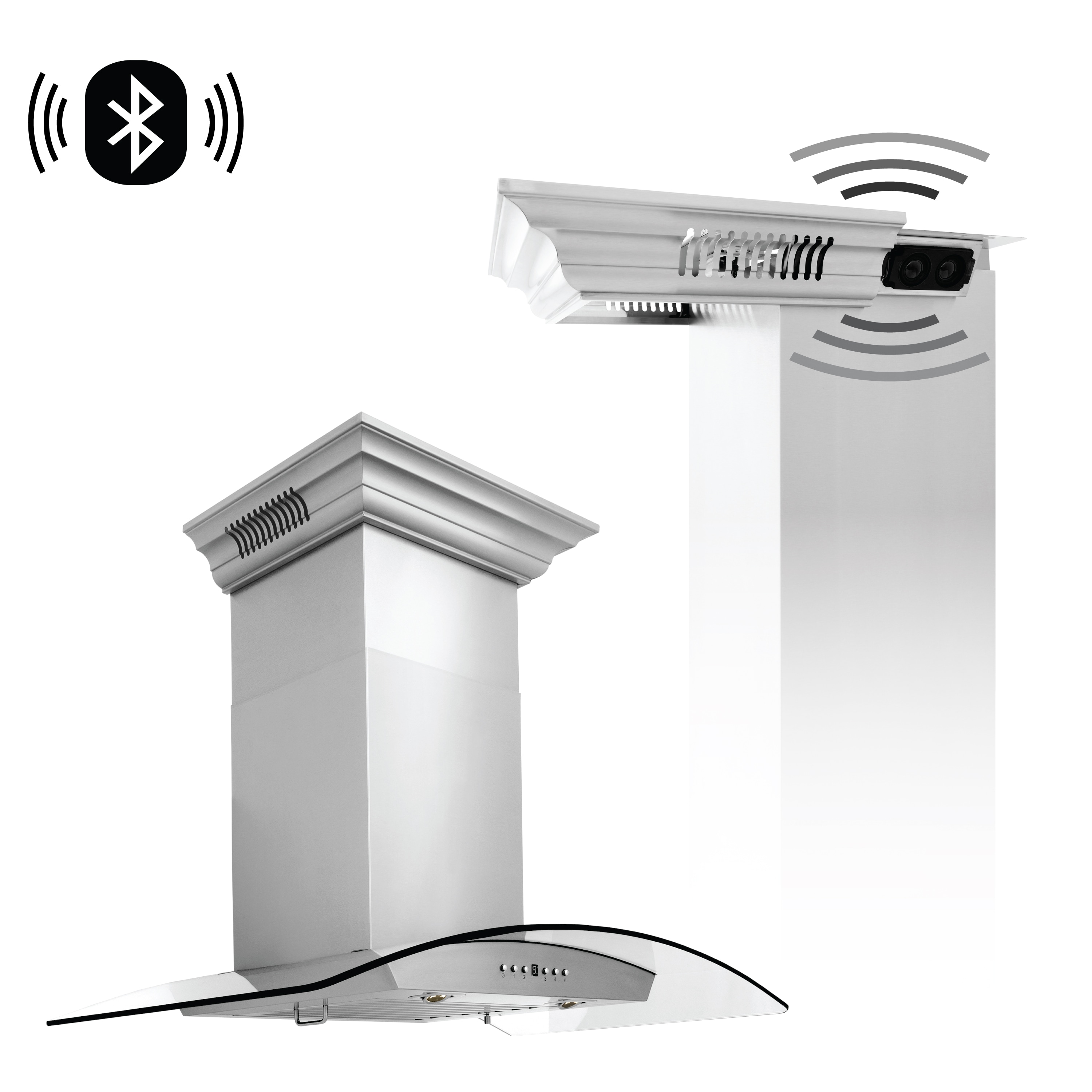 ZLINE KITCHEN & BATH KZCRN-BT-36 36 inch Convertible 400-CFM Recirculating Brushed 430 stainless steel Wall-Mounted Range Hood