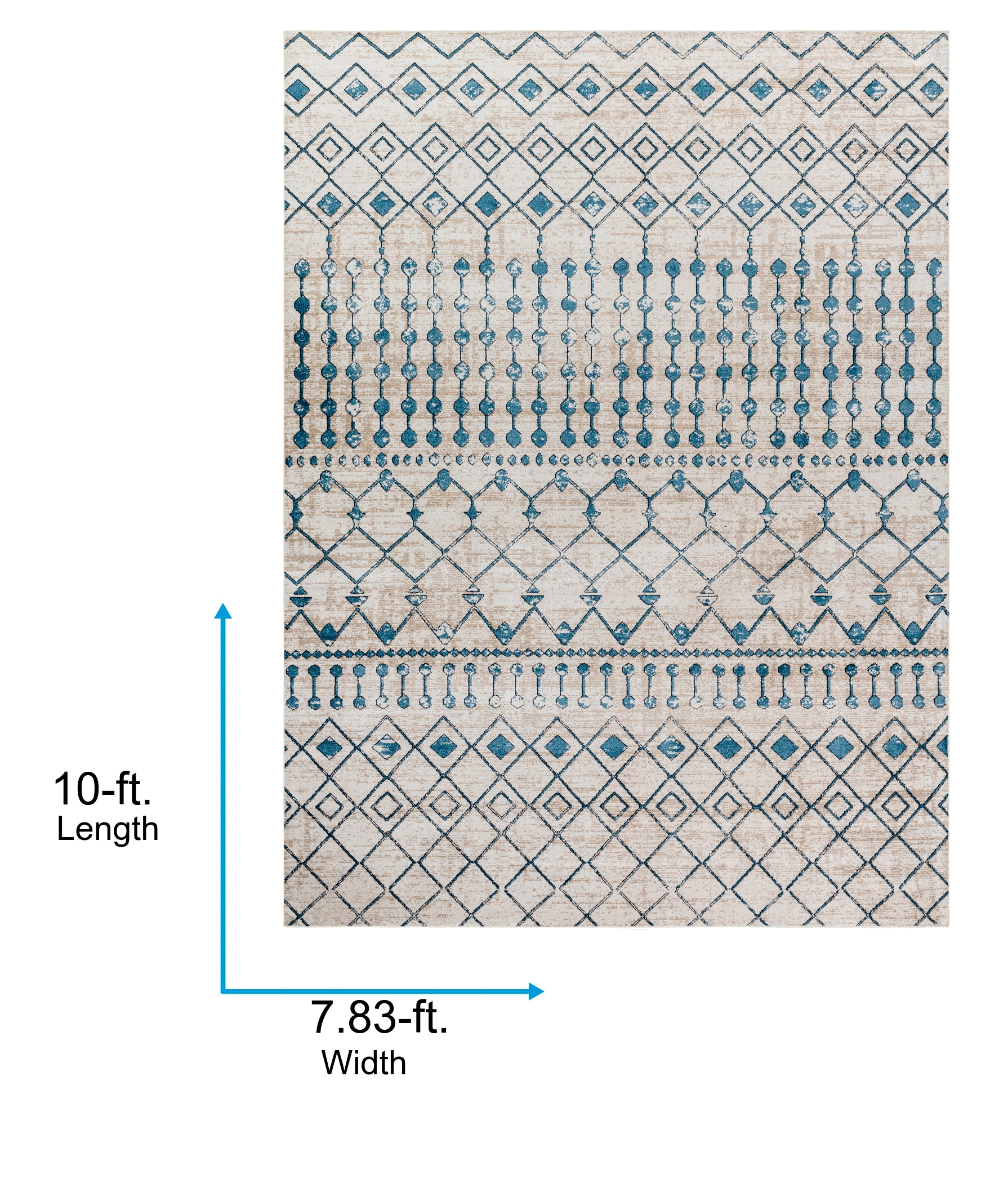Lavadora Modern Reversible Washable Gray Synthetic 8' x 10' Rug