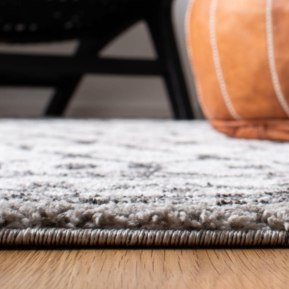 Tunisia Black and Ivory Geometric 8' x 10' Area Rug