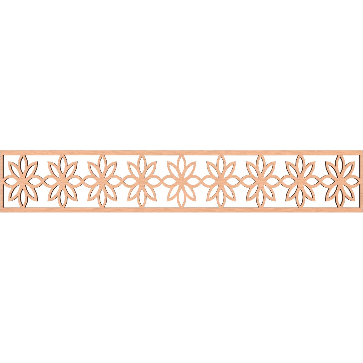 Ekena Millwork MLDB08X46DASAL Daisy Fretwork Flat Trim 8-in x 3.89-ft Alder Brown Unfinished 2155875 Pierced Wall Panel Moulding