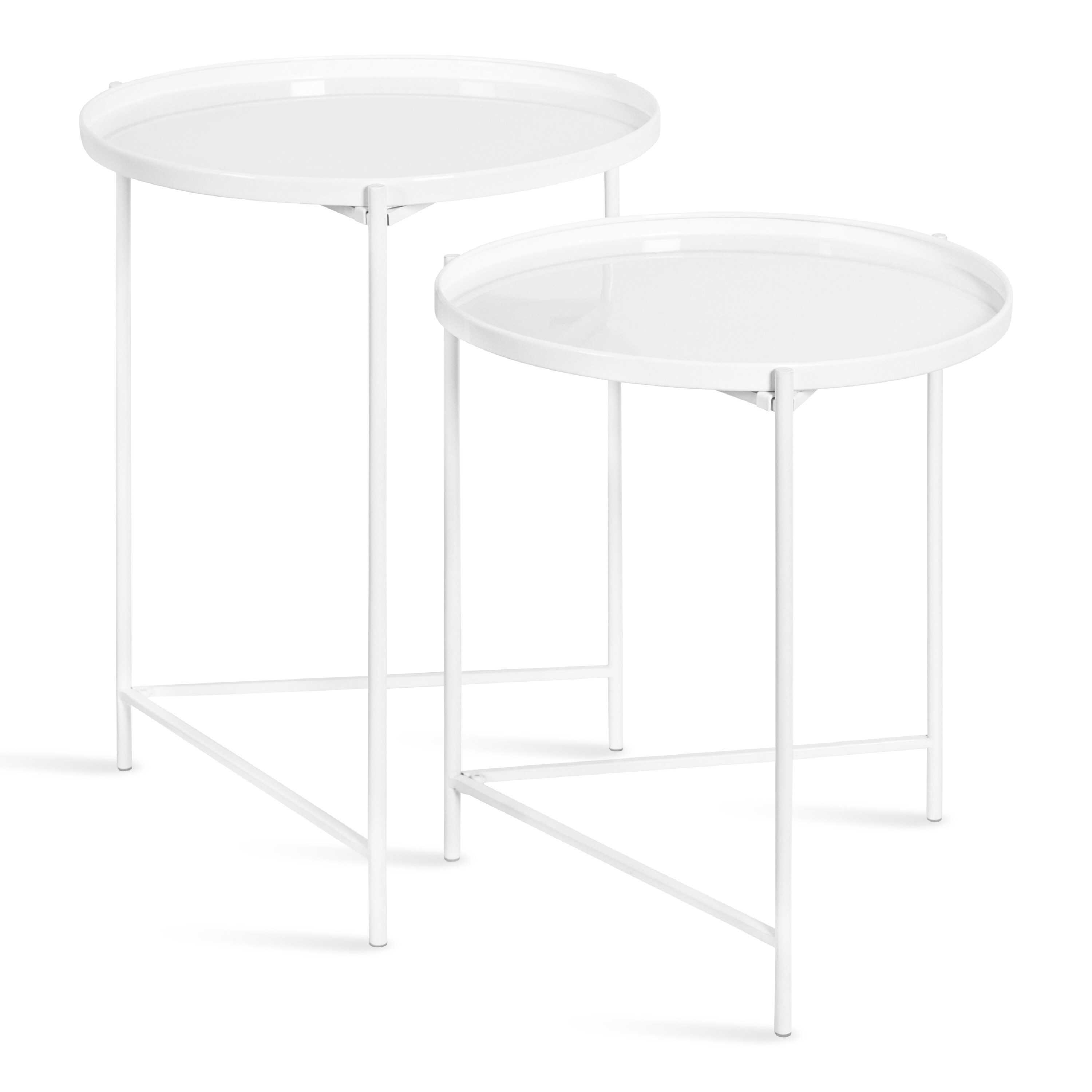 Kate and Laurel 220815 Ulani 2 -Piece Modern White Accent Table Set