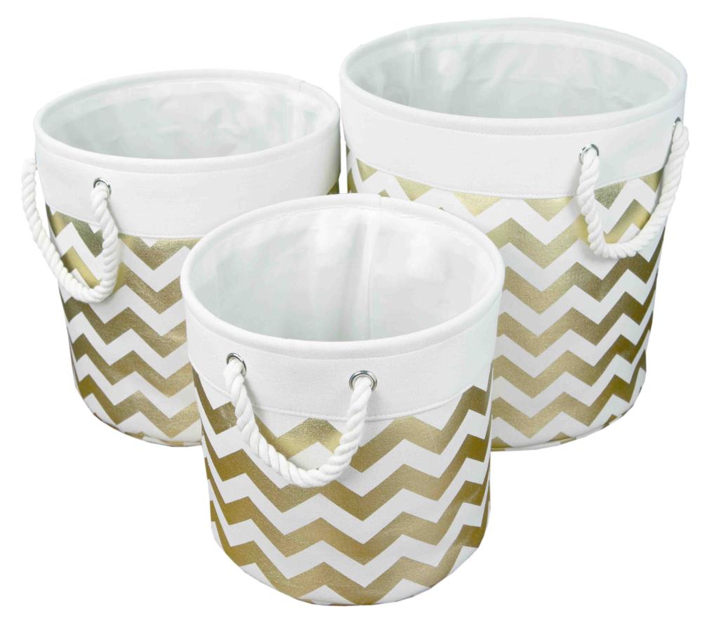 Home Basics LOW55518 3 Piece Count Canvas Laundry Basket
