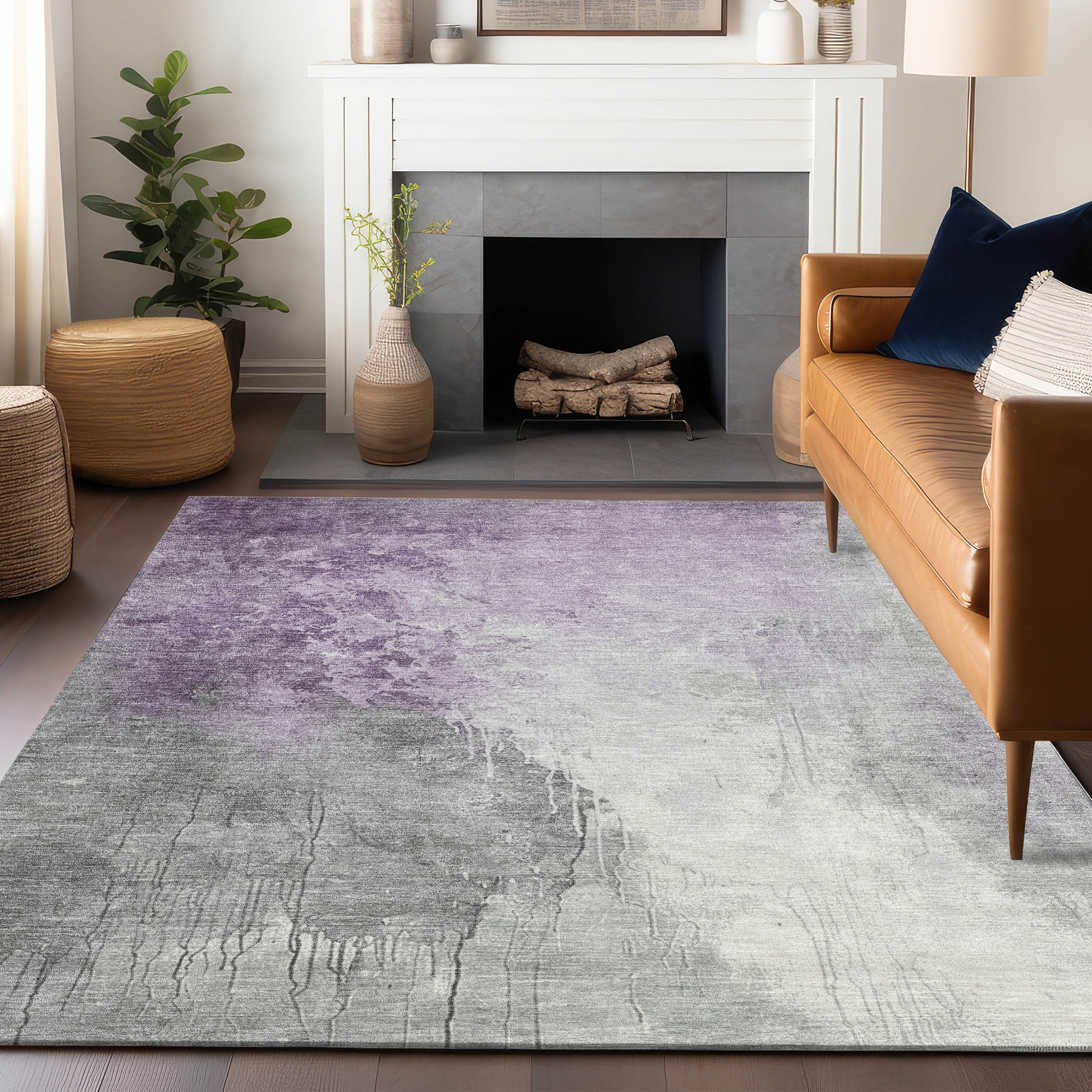 Addison Rugs ACN1842LV30X46 Chantille ACN1842LV 2 x 3 (ft) Loomed Polyester Lavender Rectangular Indoor/Outdoor Machine washable Area rug