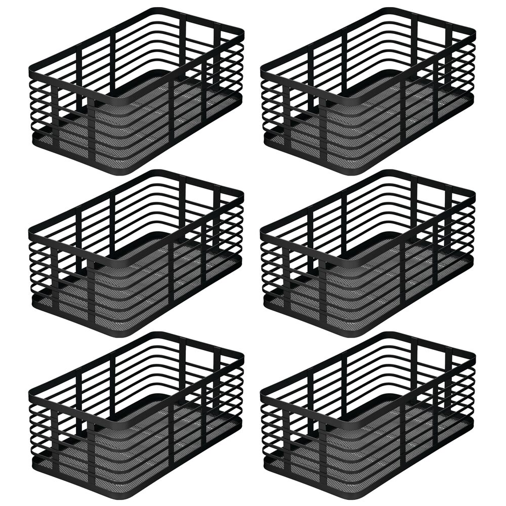 Wire Storage Bins for Kitchen Organization (Set of 2, Industrial