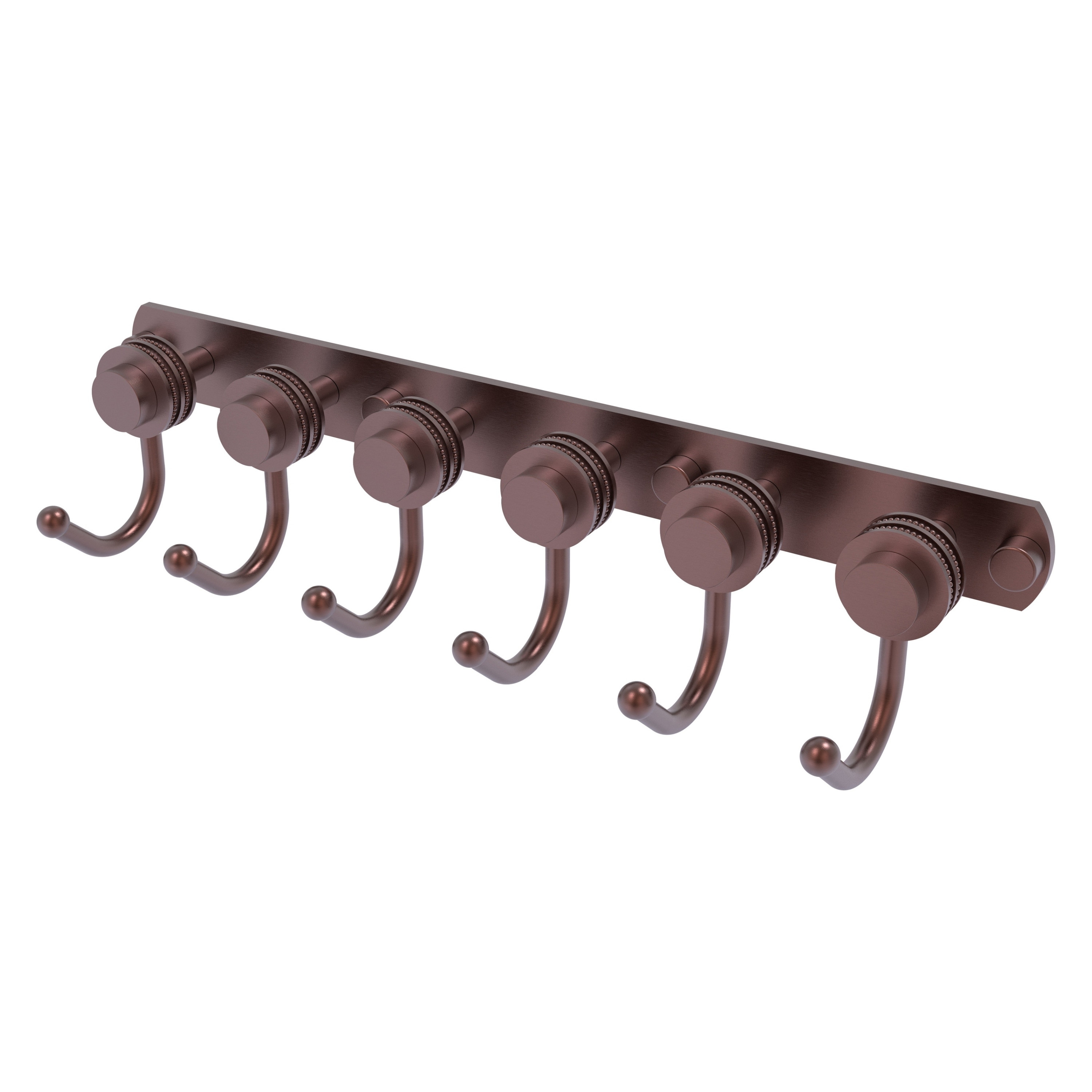 Allied Brass 920D-6-CA Mercury Antique Copper 6 -Hook Wall mount Towel Hook