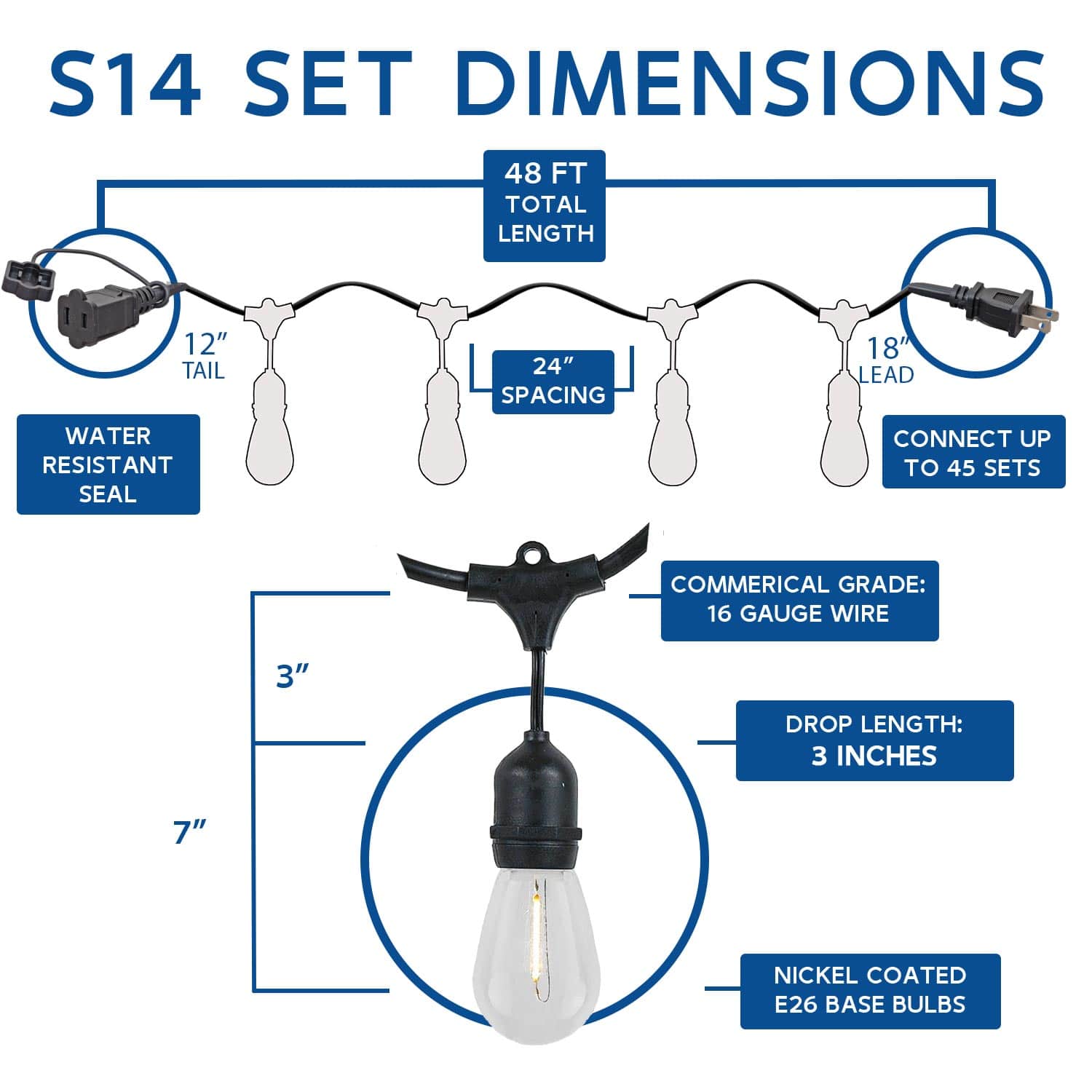 Novelty Lights MBS-FB1WW-BK-24 Patio-String-Lights - View #4