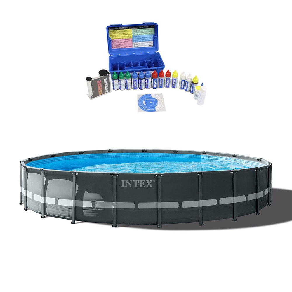 20-ft x 20-ft x 48-in Metal Frame Round Above-Ground Pool with Filter Pump and Ladder | - Intex 144437
