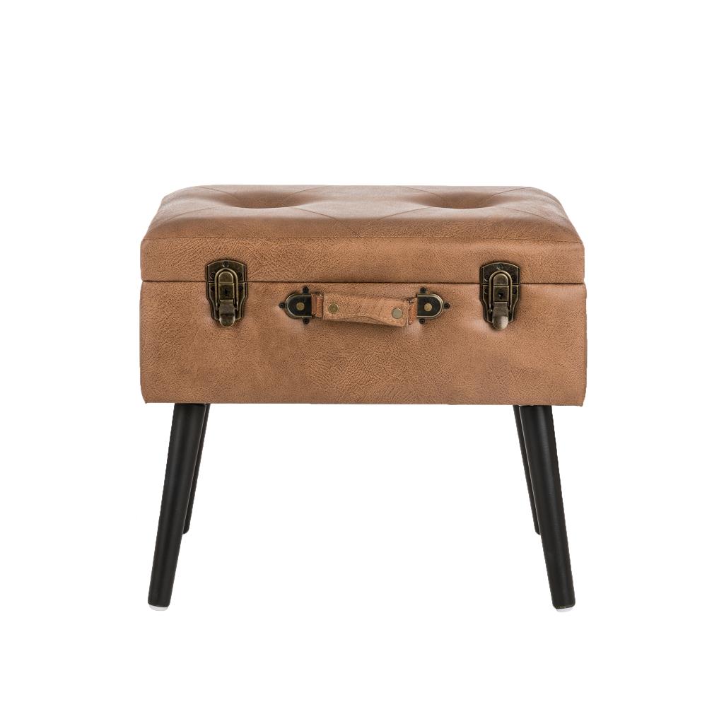 glitzhome rustic storage ottoman seat stool