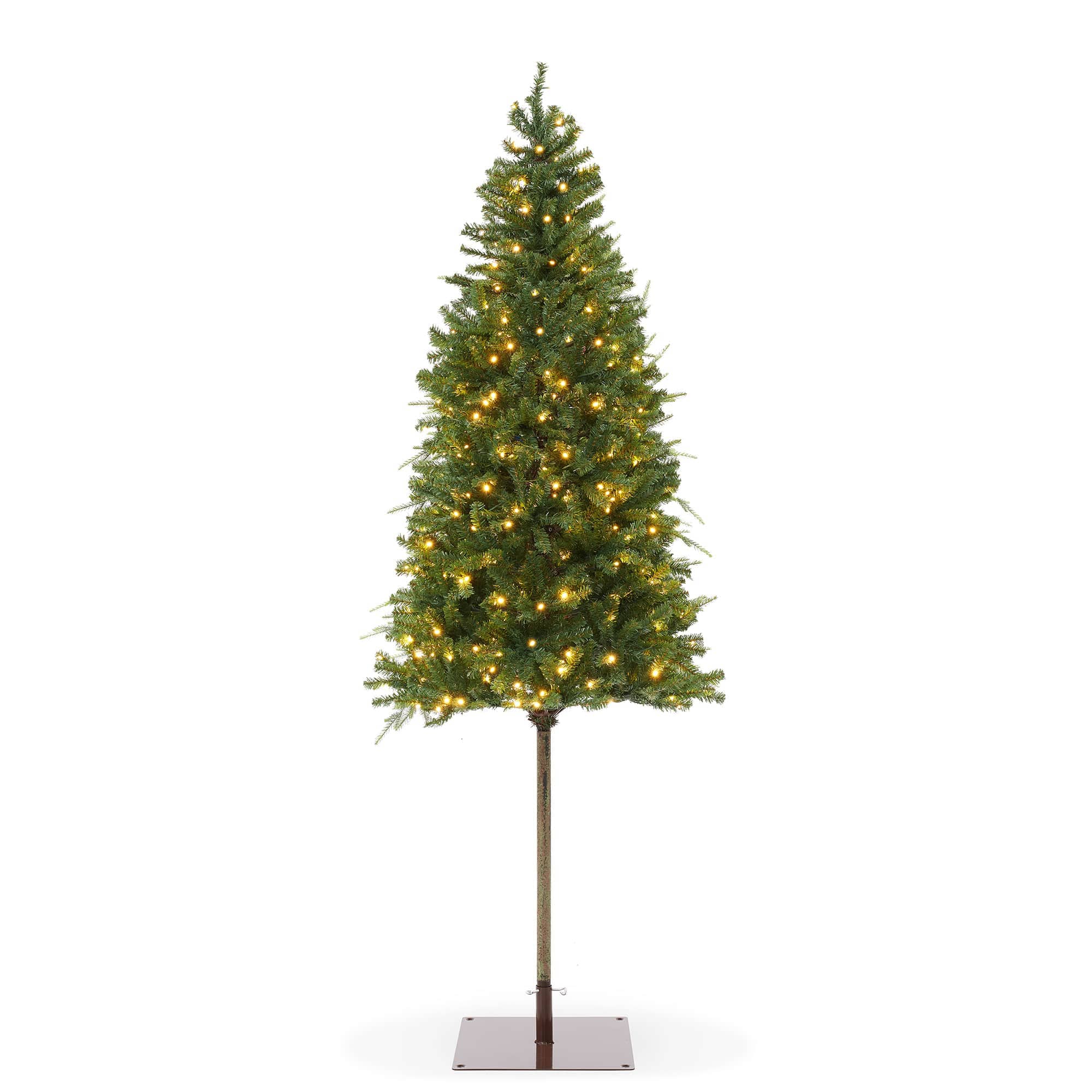 Casafield SZN-TR-276HL Pre-Lit Pencil Alpine Fir Artificial Christmas Tree with Metal Stand