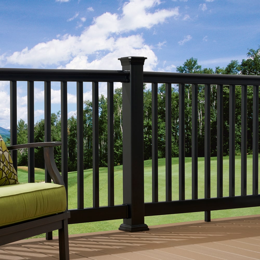 Fiberon 4-in x 4-in Homeselect Midnight Black PVC Deck Post Cap in the ...