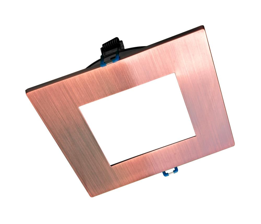 Nicor Lighting DLE621203KSQAC DLE6 SQ Aged Copper 879 -Lumens Neutral Square Dimmable LED Canless Damp rated Recessed Downlight