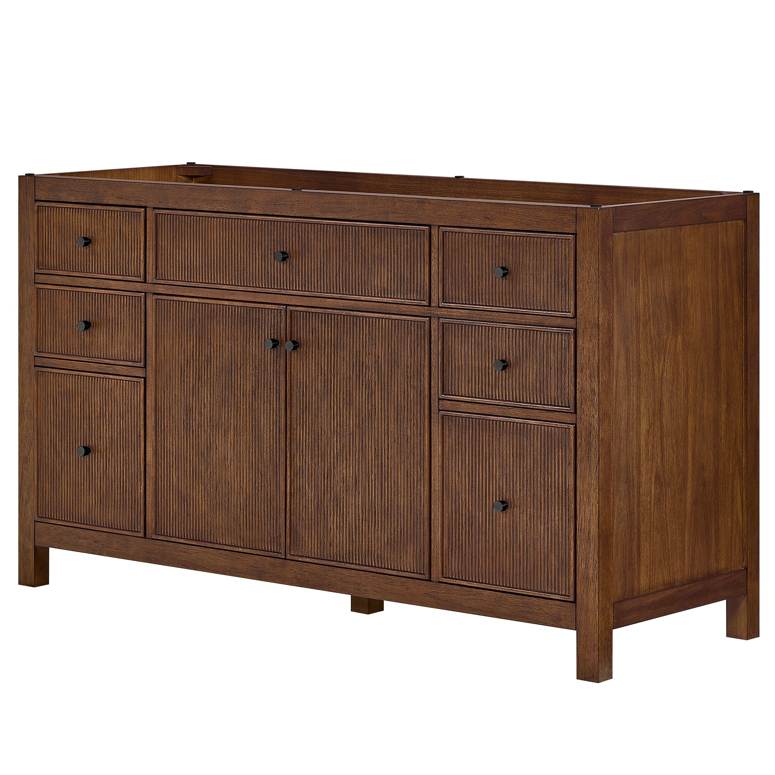 Wyndham Collection Pendry Dark Walnut Bathroom Vanity Base Cabinet without Top