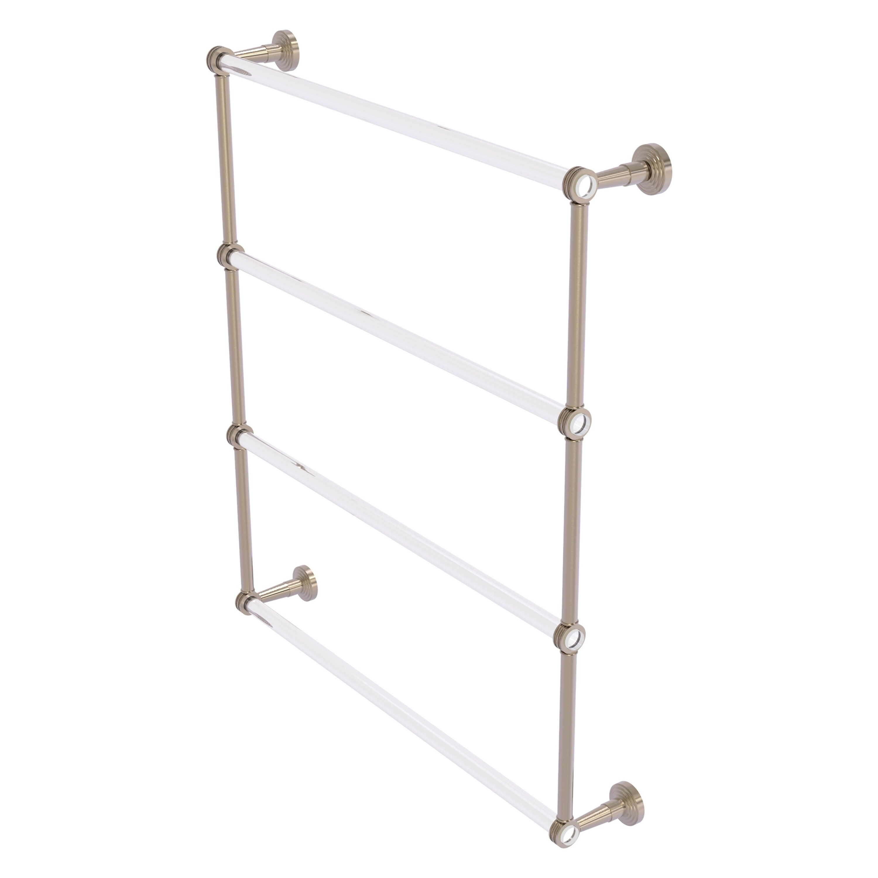 Allied Brass PB-28D-30-PEW Pacific Beach 30-in double Antique Pewter Wall mount 4-tier Towel Bar