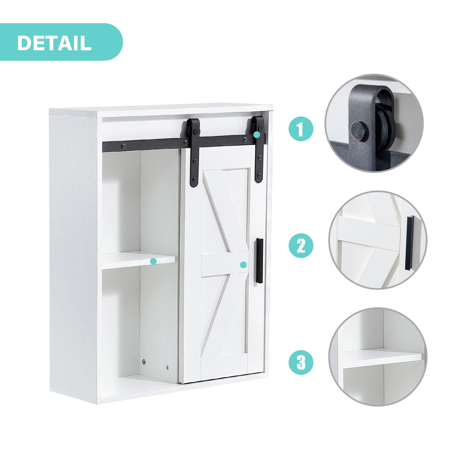 Siavonce 21.7-in x 27.6-in x 7.9-in White Bathroom Wall Cabinet