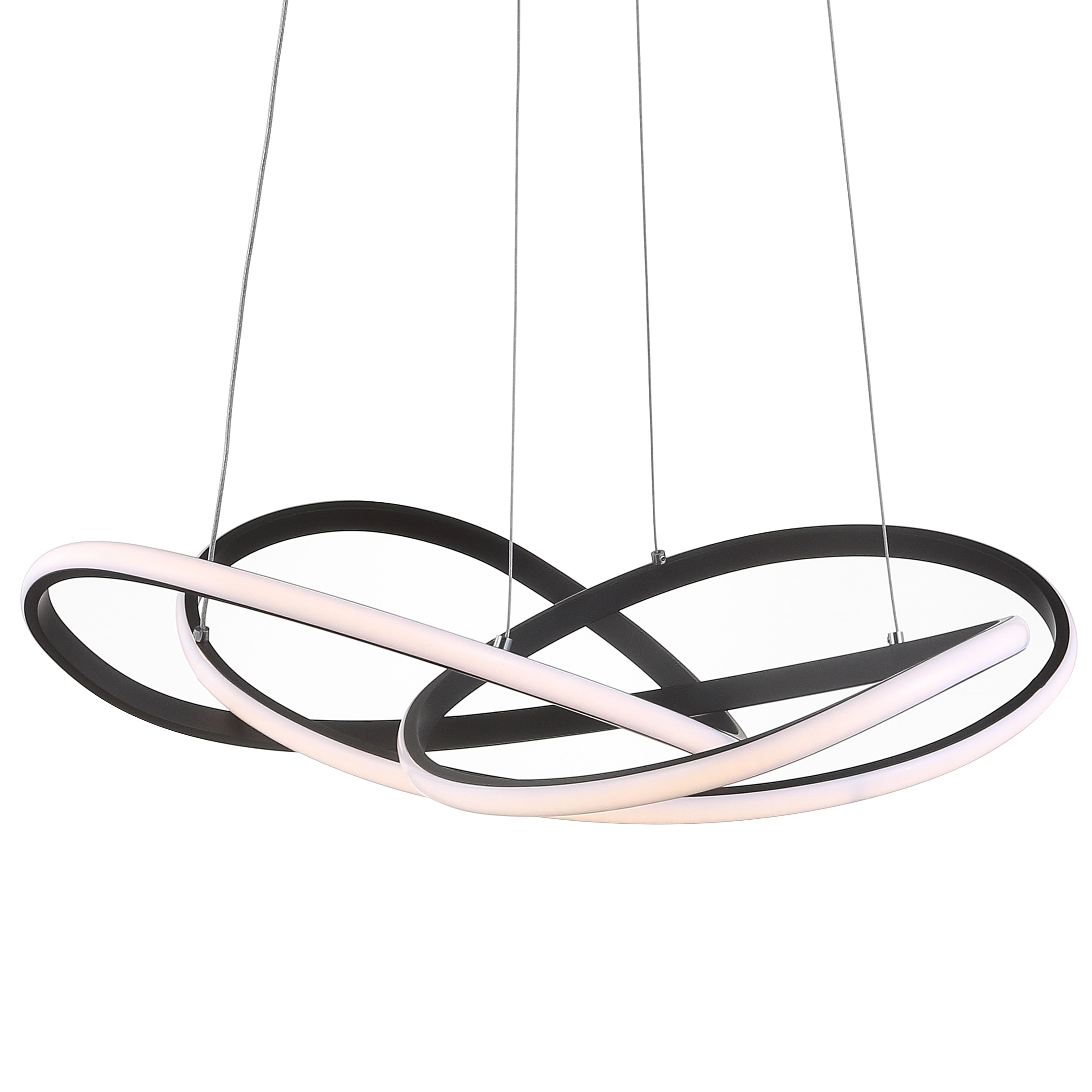 Alexia 25" Black Matte Metal LED Adjustable Geometric Pendant