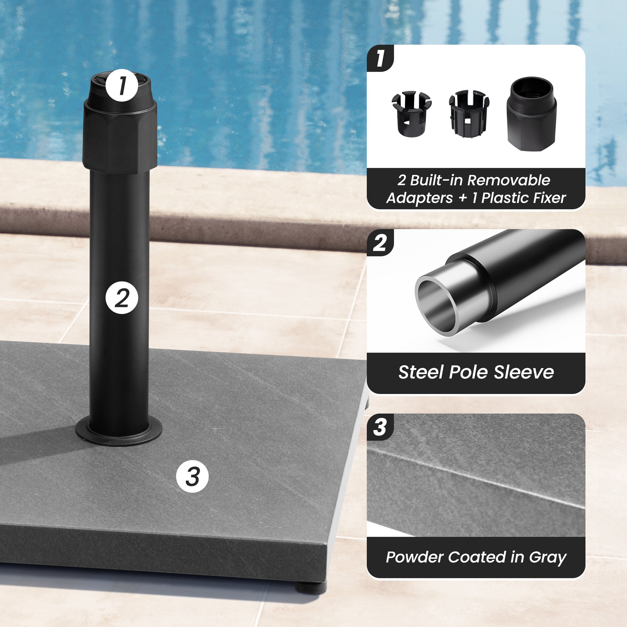 Crestlive Products CL-UB022GRY Umbrella-Bases - View #7