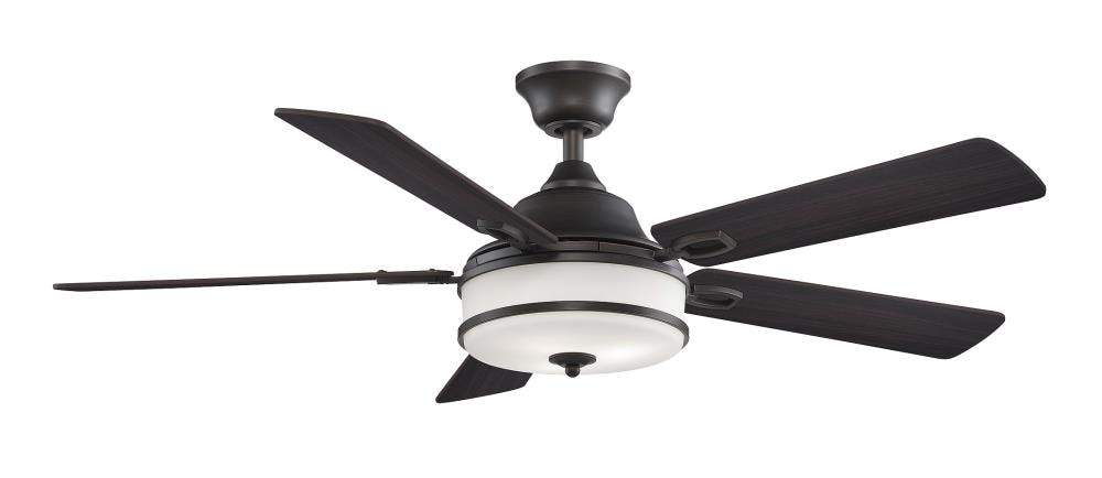 Fanimation PL8274DZ Stafford 52-in Dark Bronze Ceiling Fan with Light Kit and Remote (5-Blade)