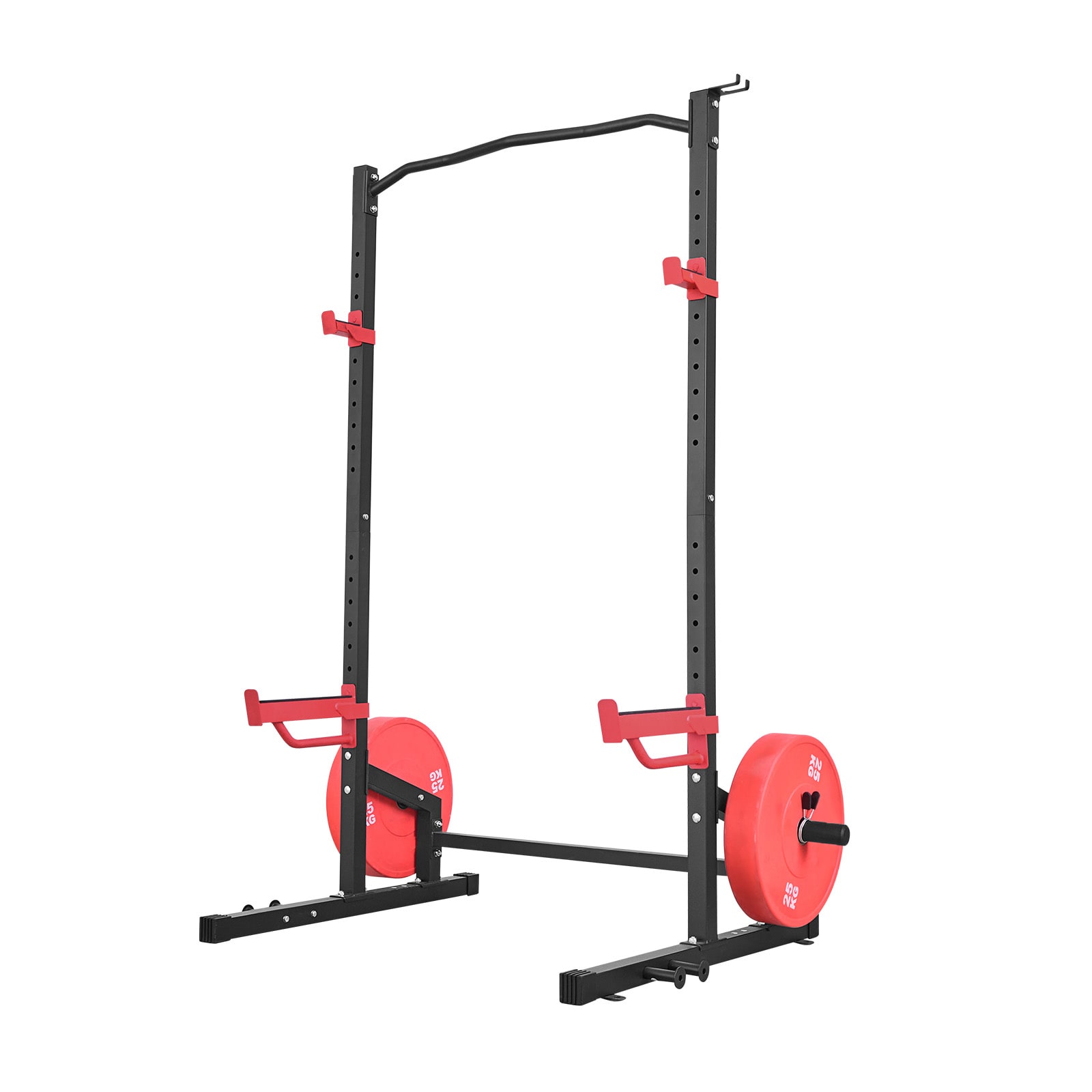Mecale Steel Power Cage Squat Rack with Adjustable J-Hooks and Safety ...