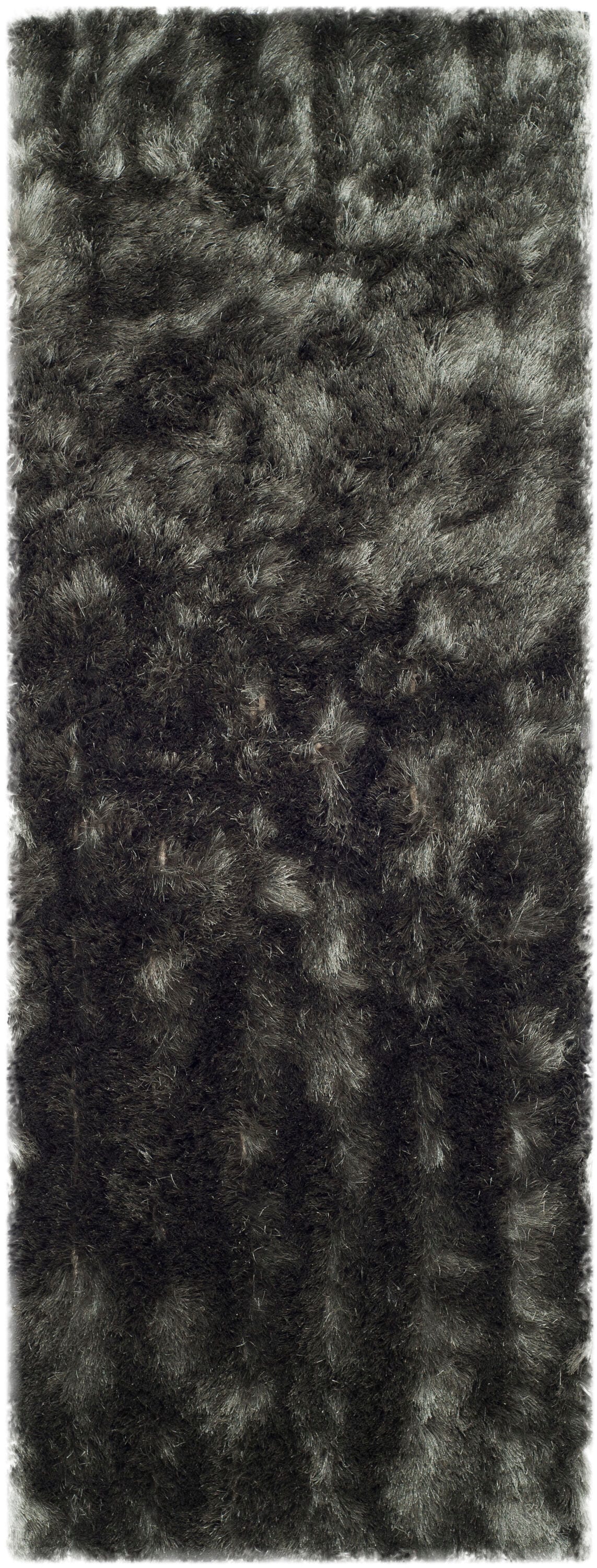 Luxurious Titanium 2'3" x 10' Hand-Tufted Shag Runner Rug