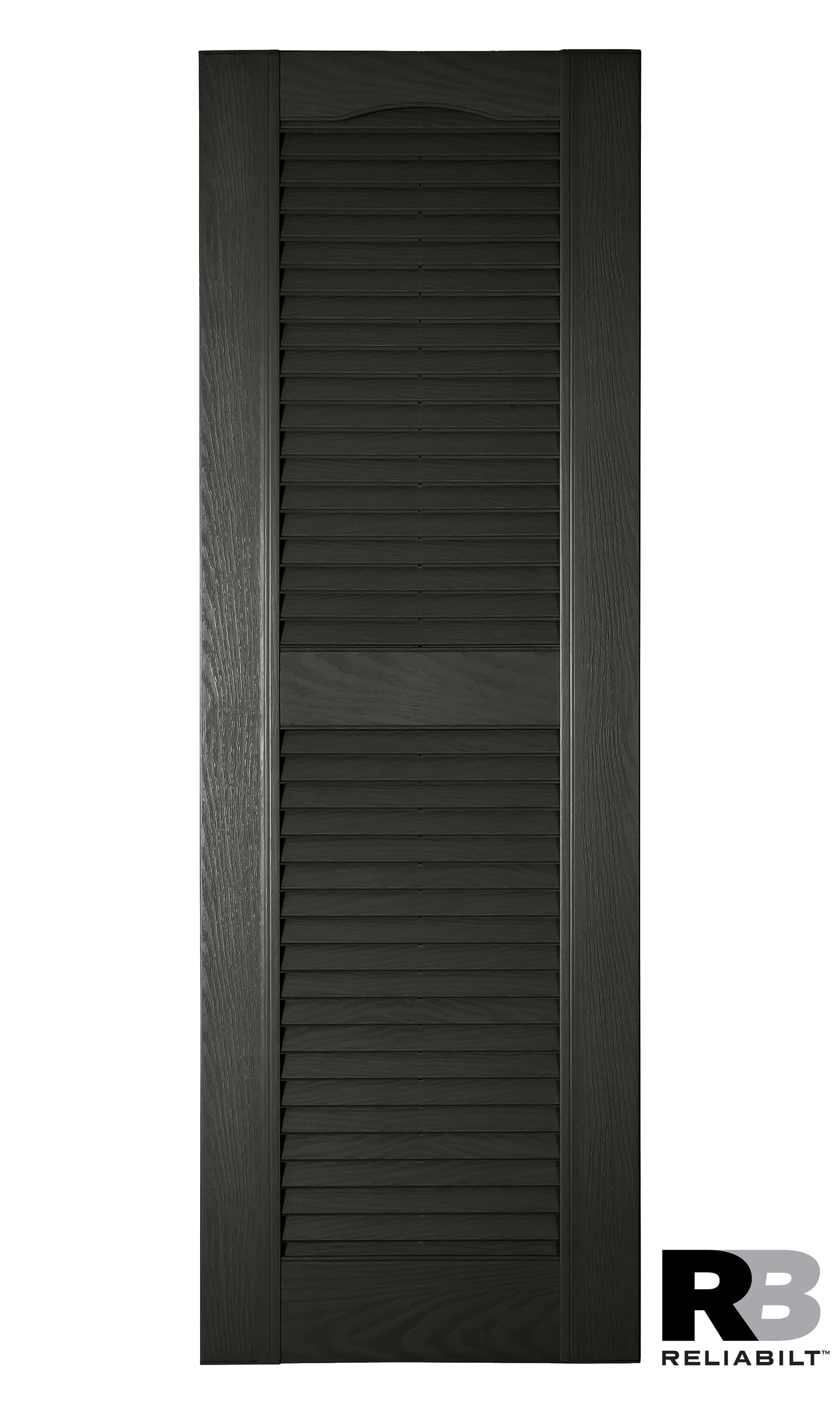 RELIABILT LVRCT1680002 16.25-in W x 80-in H Black Louvered Polypropylene Exterior Shutters ( 2 -Pack )