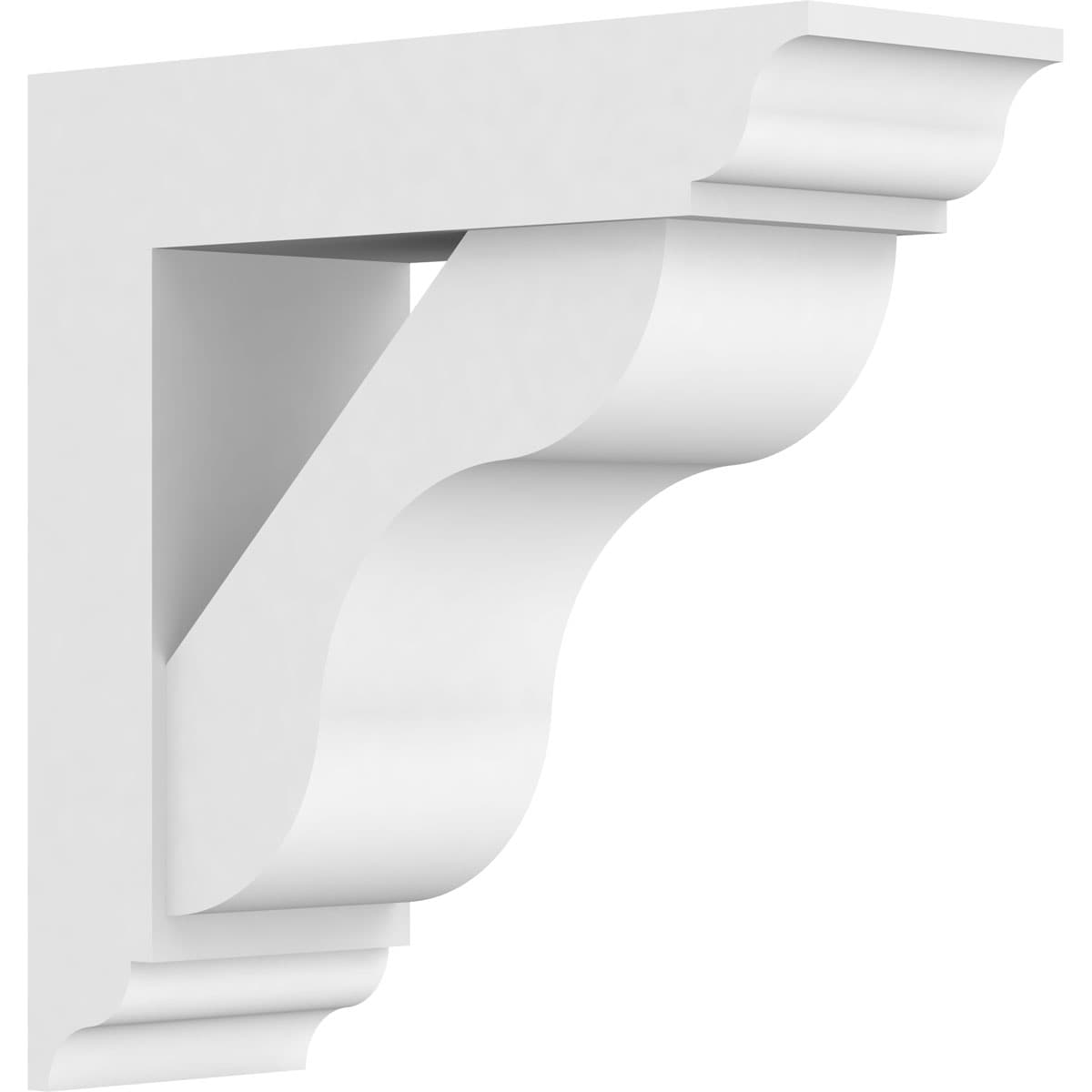 Ekena Millwork BKTP05X14X14CAR01 Standard Carmel 5-in x 14-in x 14-in White PVC Standard bracket